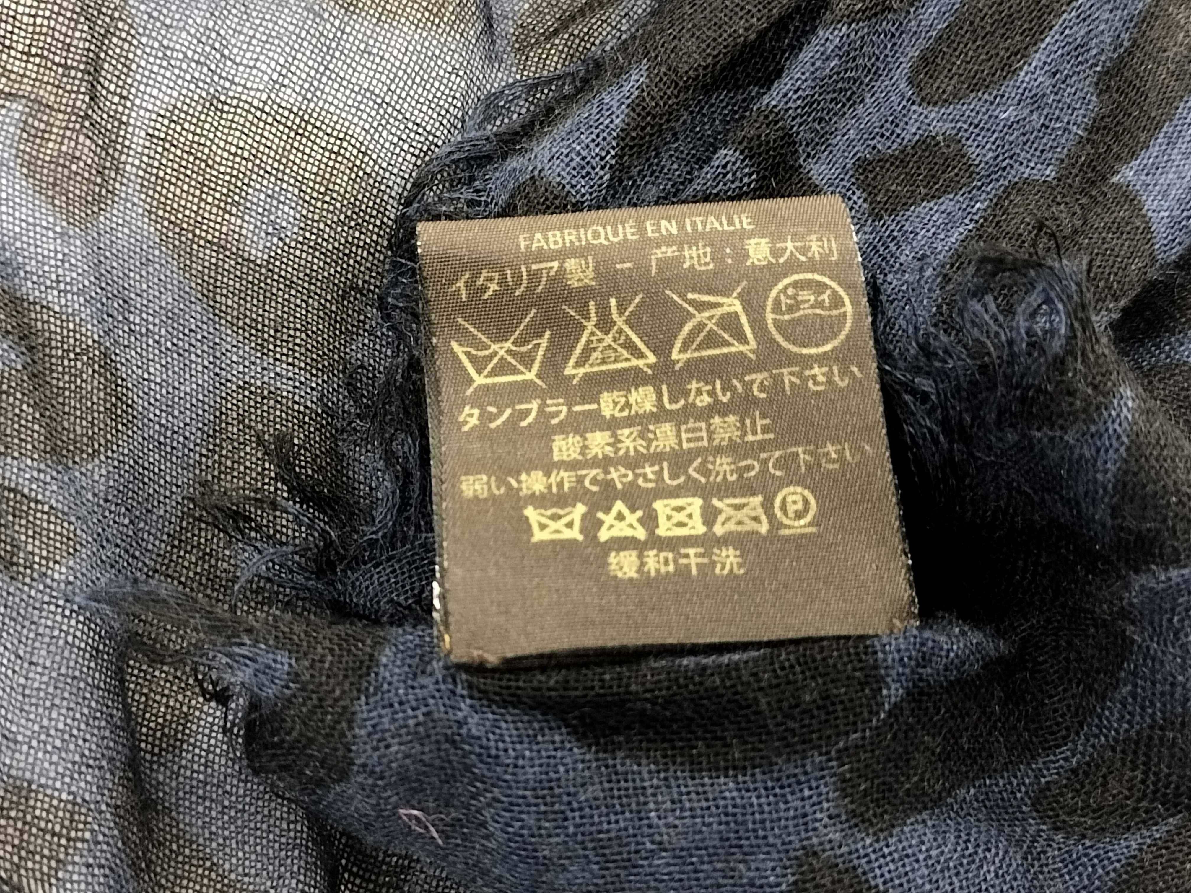 MP1344 Scarf, Black x Navy, Other Accessories — view 4