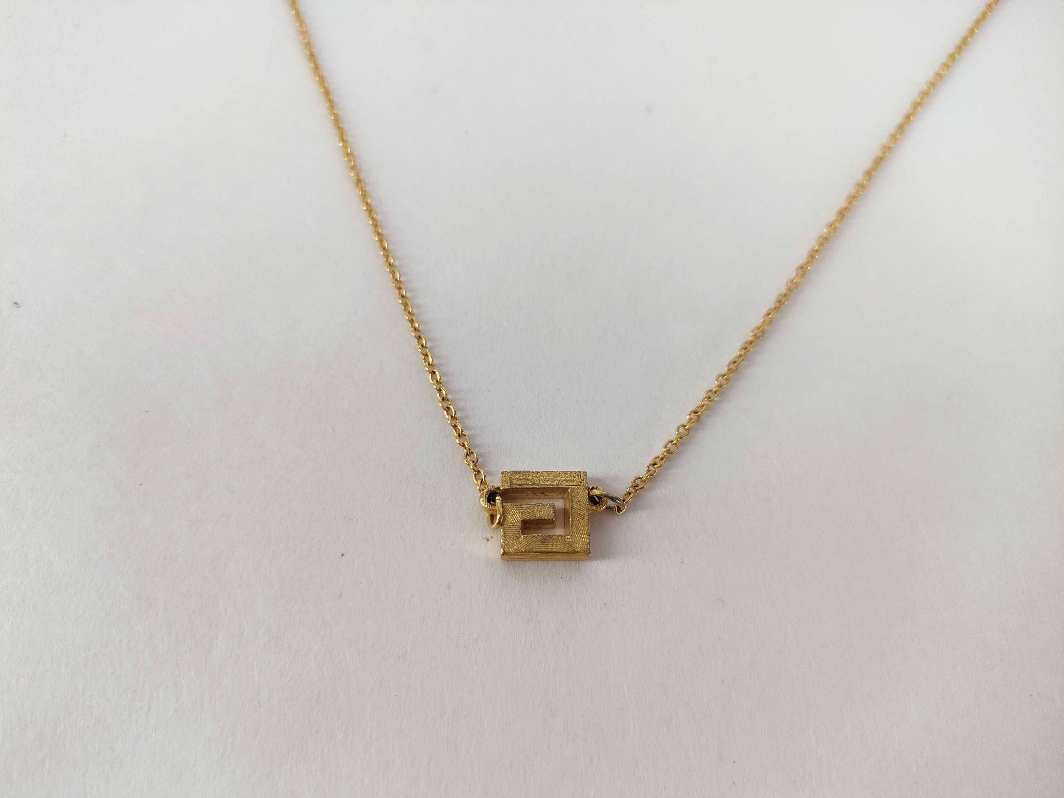 G-logo Square Rhinestone Gold Necklace — view 2