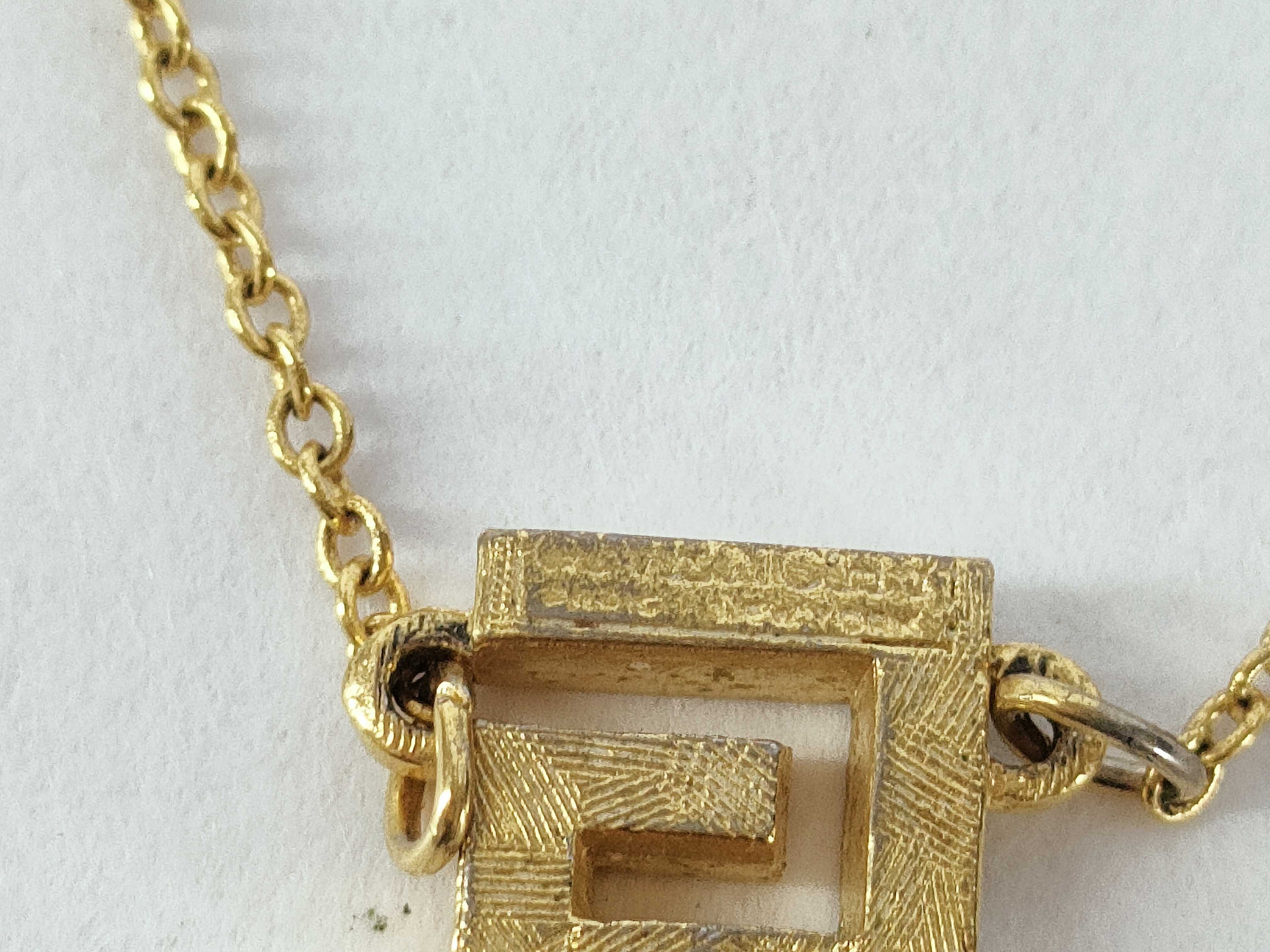 G-logo Square Rhinestone Gold Necklace — view 3