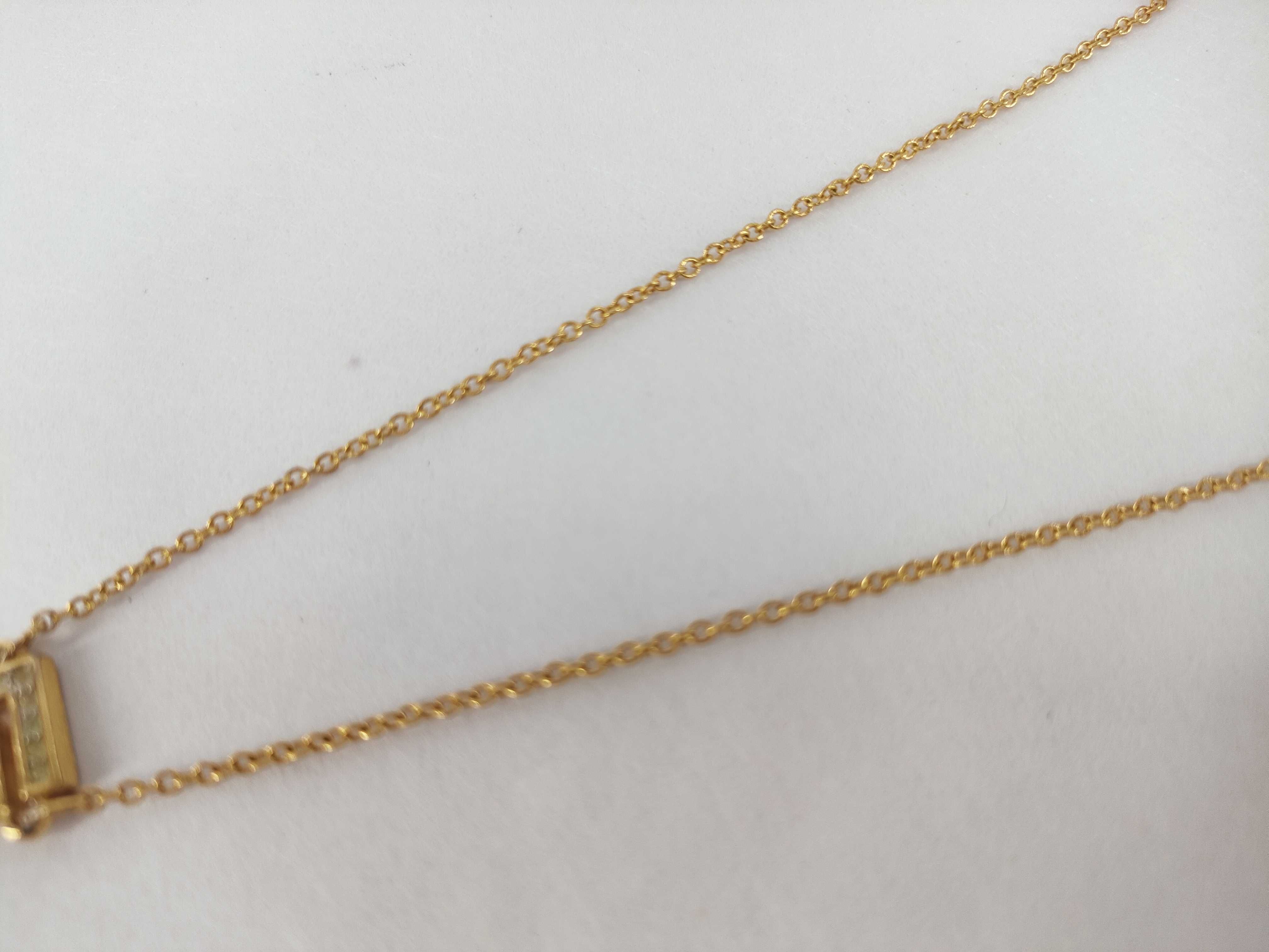 G-logo Square Rhinestone Gold Necklace — view 8