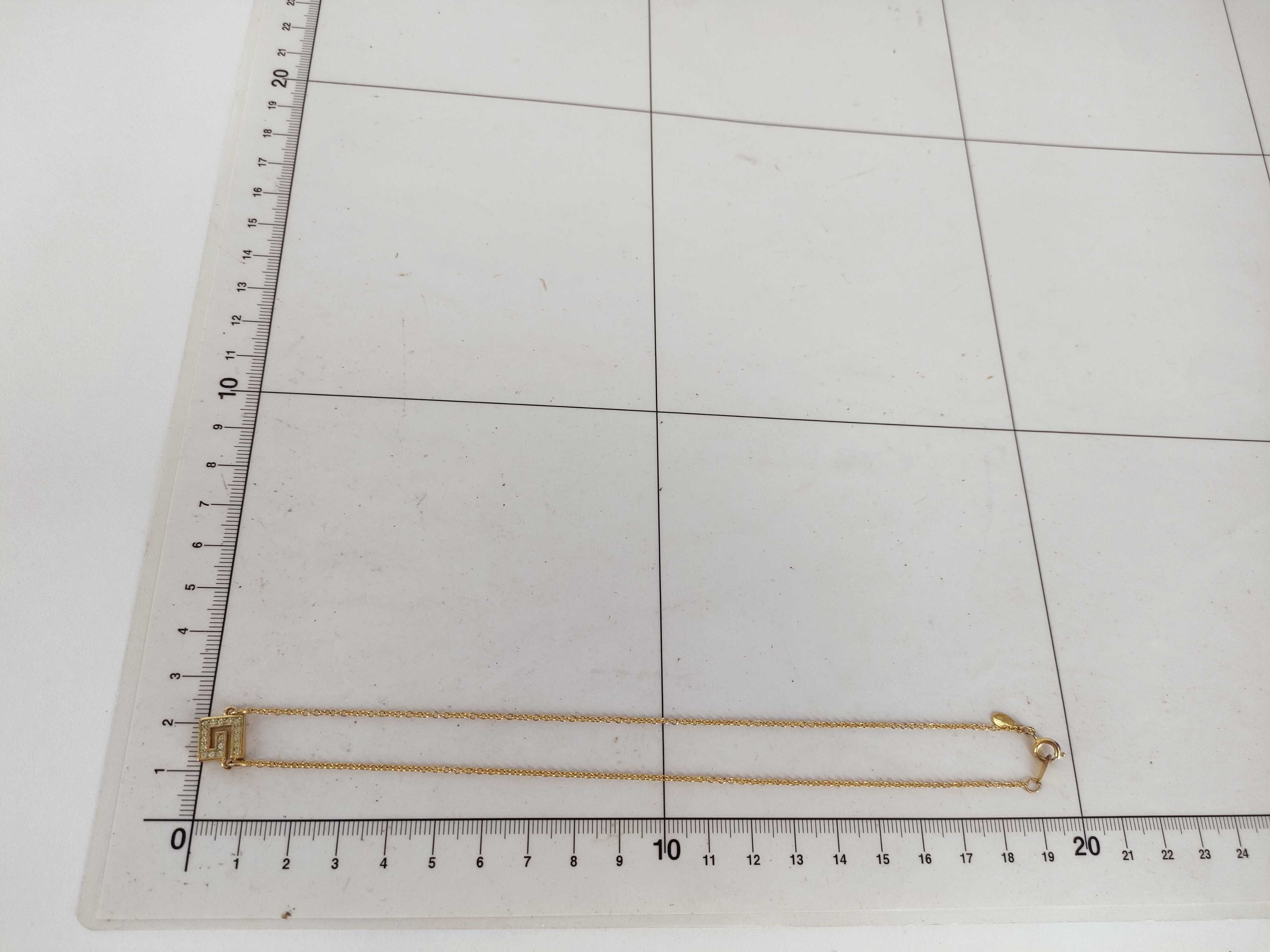 G-logo Square Rhinestone Gold Necklace — view 10
