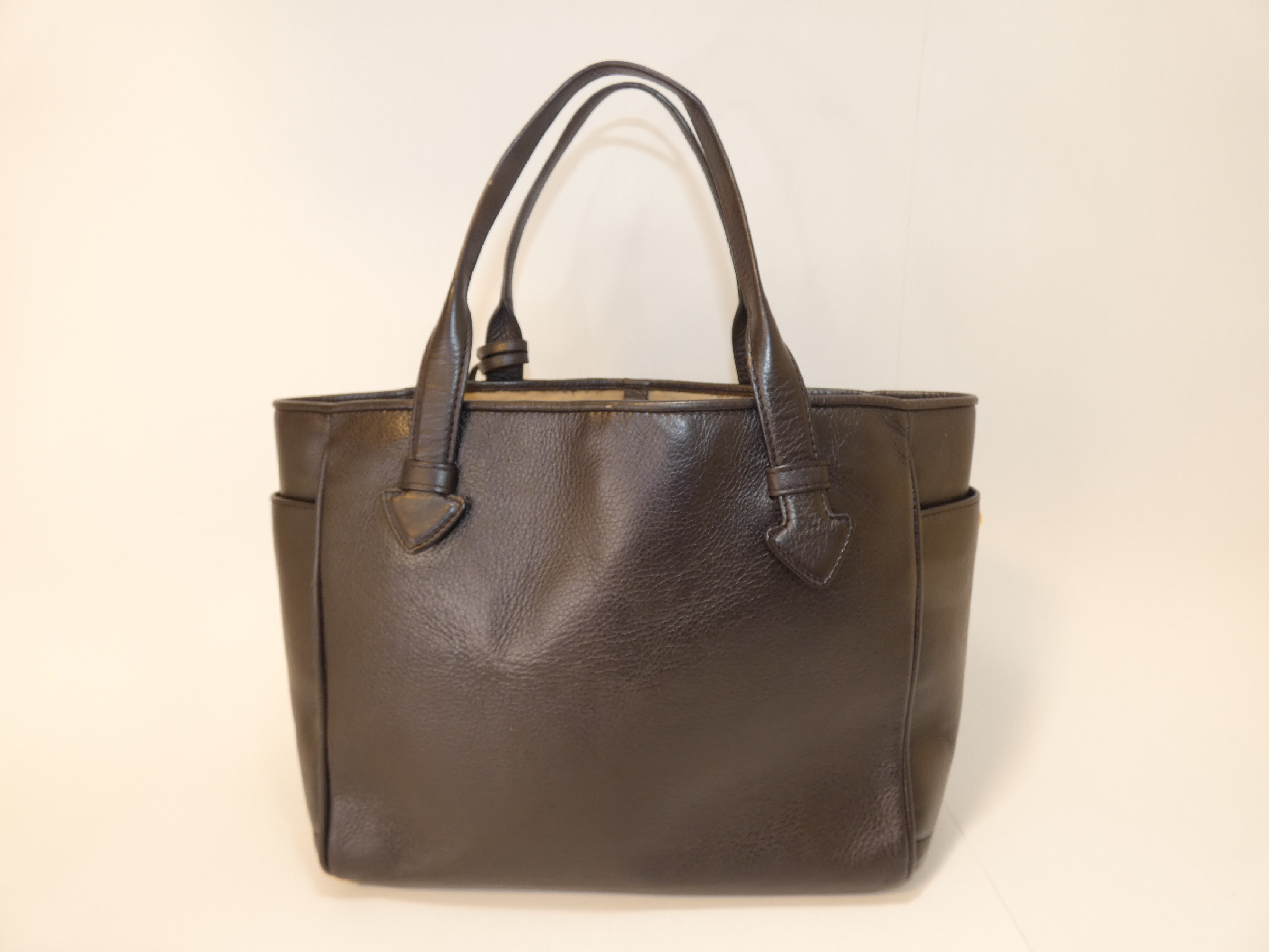 Heritage Leather Dark Brown Hand Tote Bag — view 2