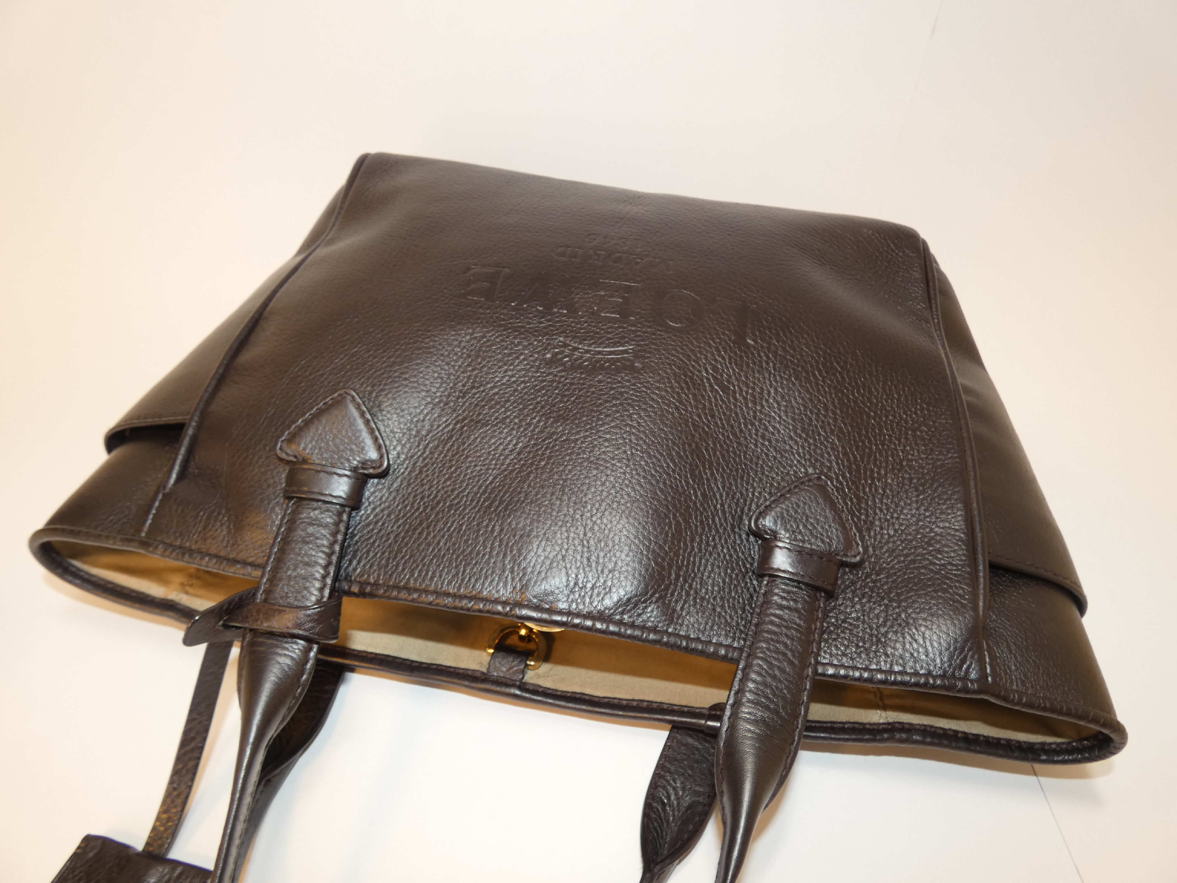 Heritage Leather Dark Brown Hand Tote Bag — view 3
