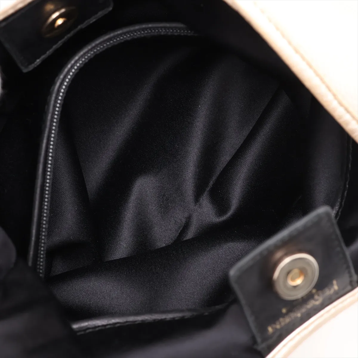 Mombasa Canvas x Leather Shoulder Bag, Beige x Gold, 135202 — view 8