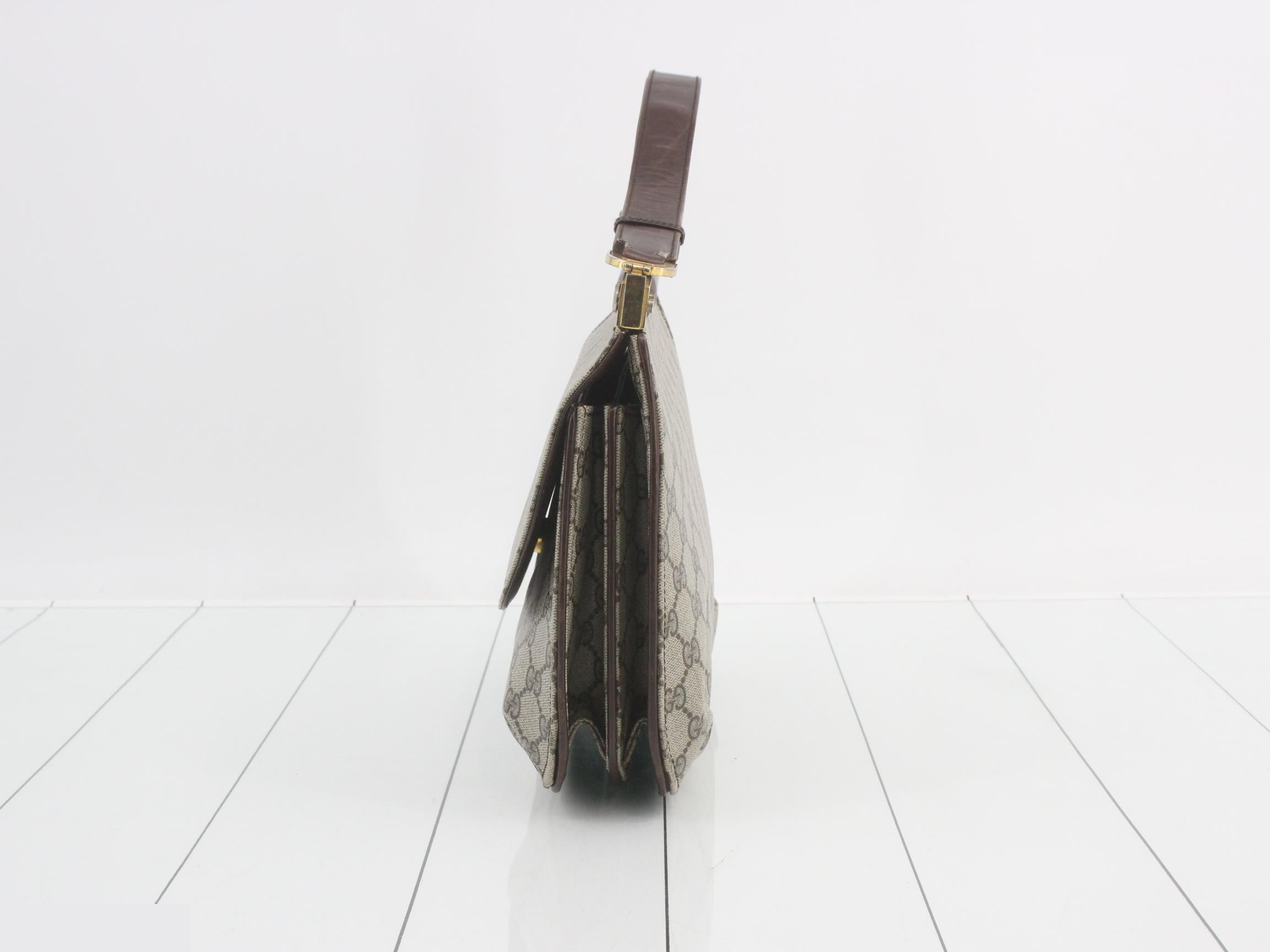 one-shoulder bag, flap, GG pattern, Shima — view 3