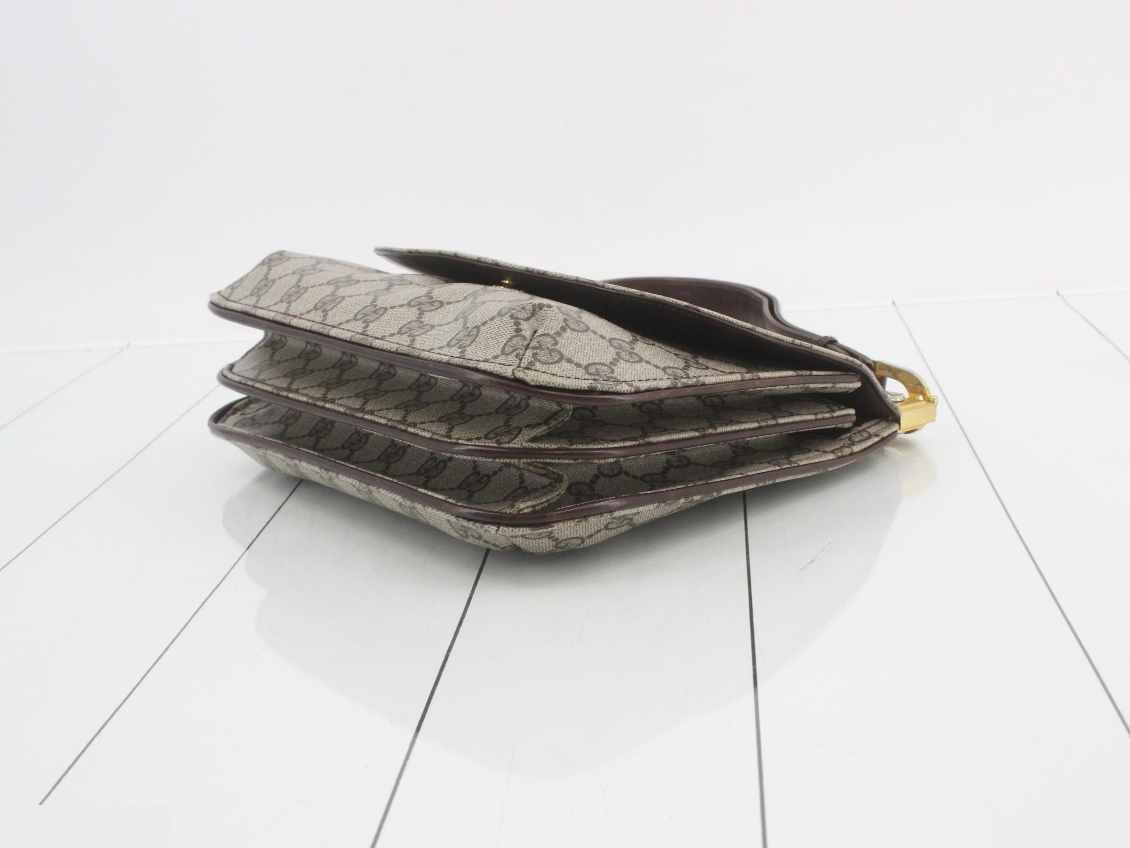 one-shoulder bag, flap, GG pattern, Shima — view 6