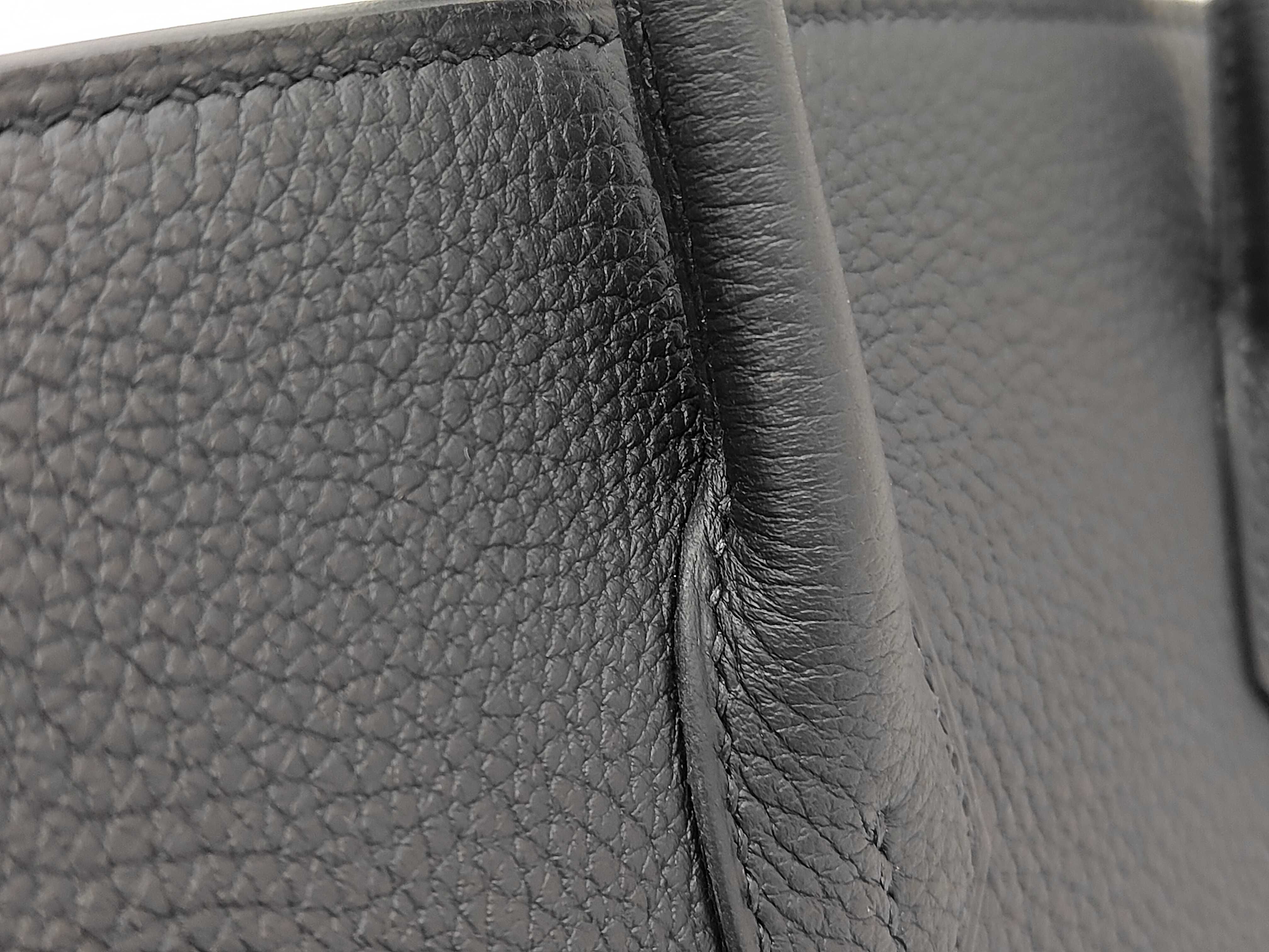 Birkin 25 Togo Leather, Black, Gold Stamp, Complete Condition, Black Handbag — view 5