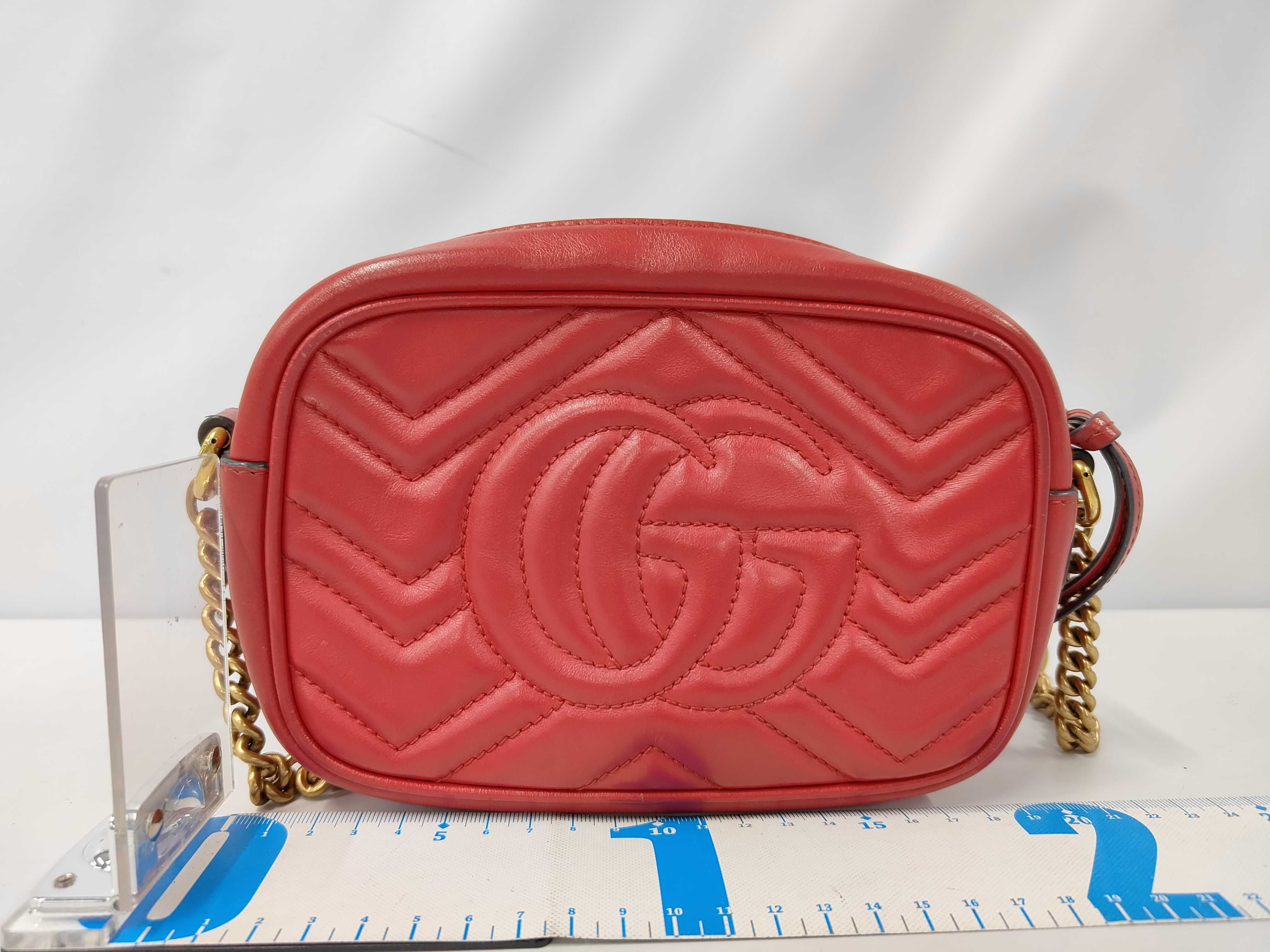 Shoulder Bag 447632 Chevron Leather Hibiscus Red Shoulder Bag — view 2