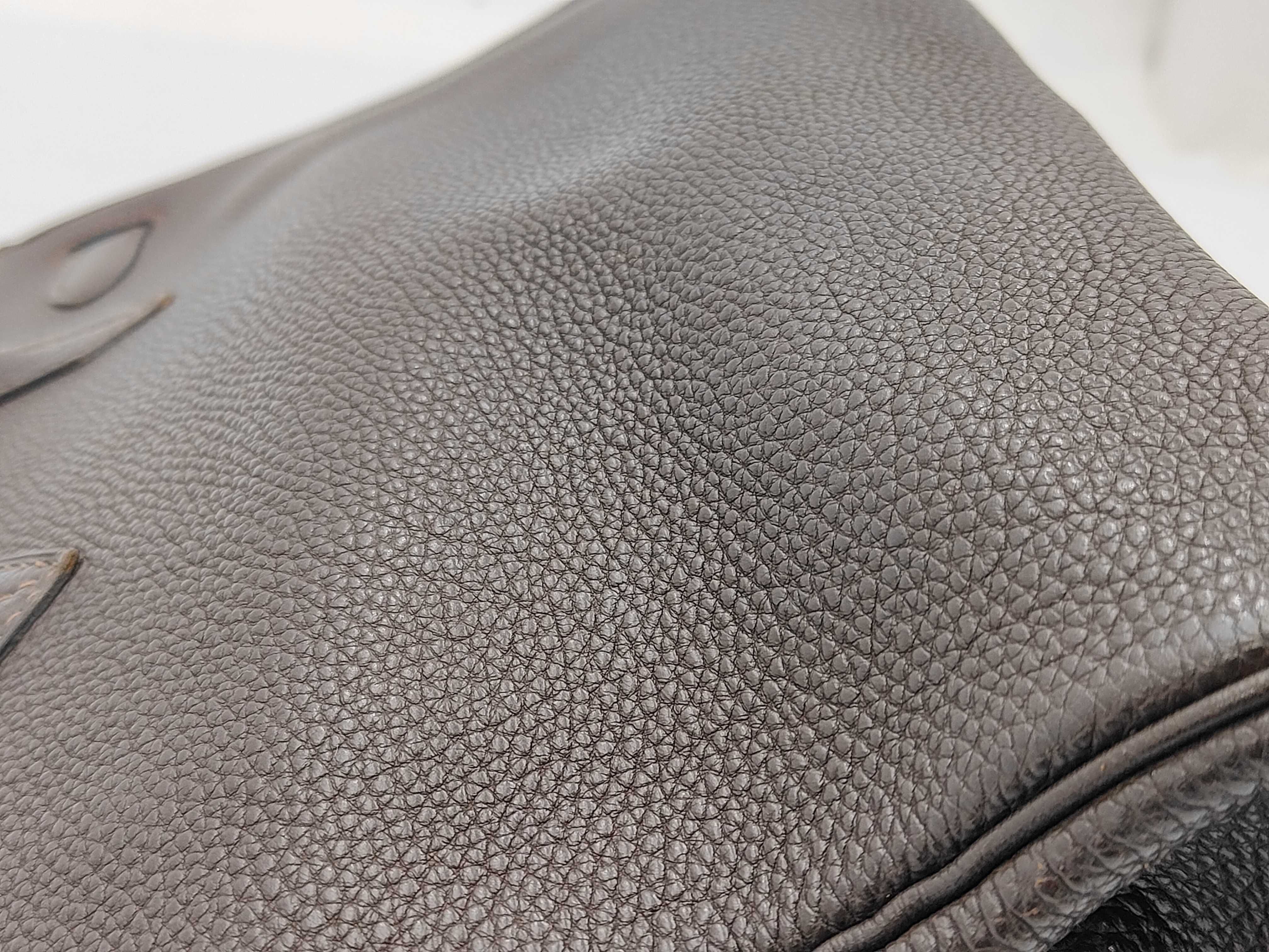 Birkin 30 J Togo leather, silver hardware, dark brown handbag — view 14