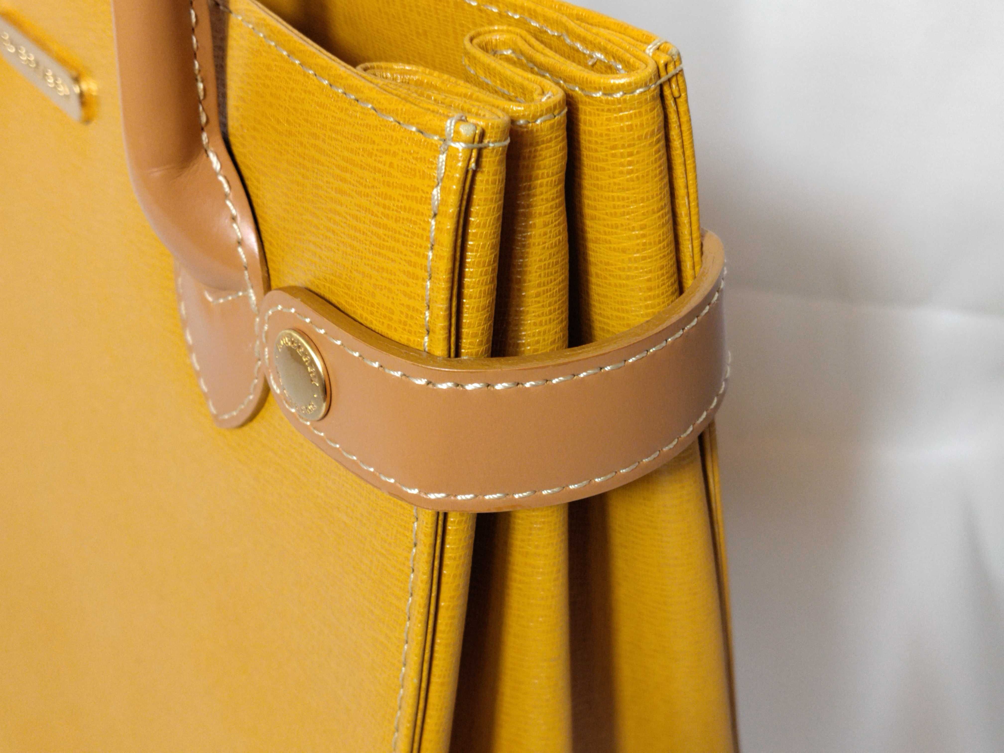 Leather Handbag with Checkered Interior — view 14