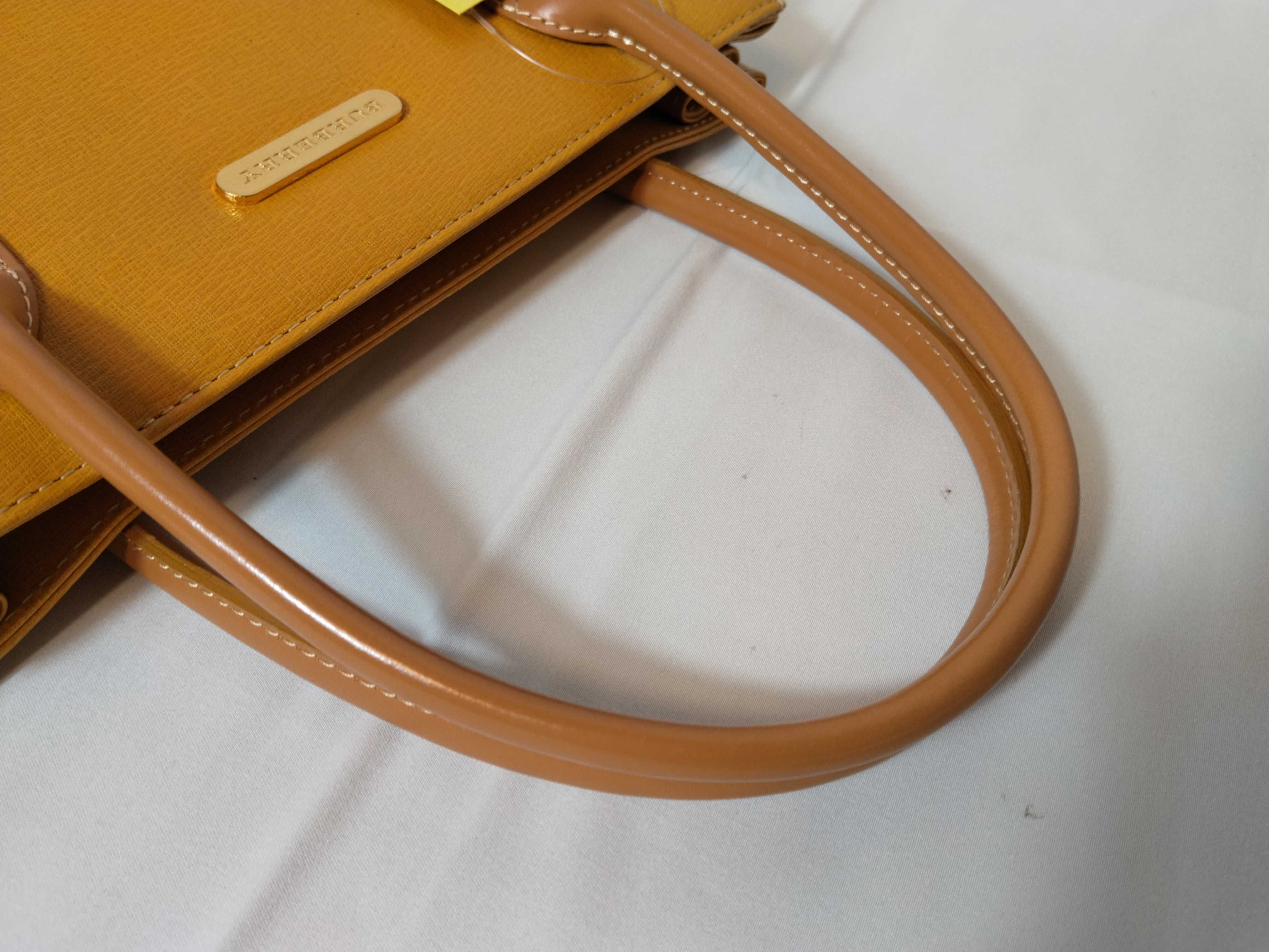 Leather Handbag with Checkered Interior — view 3