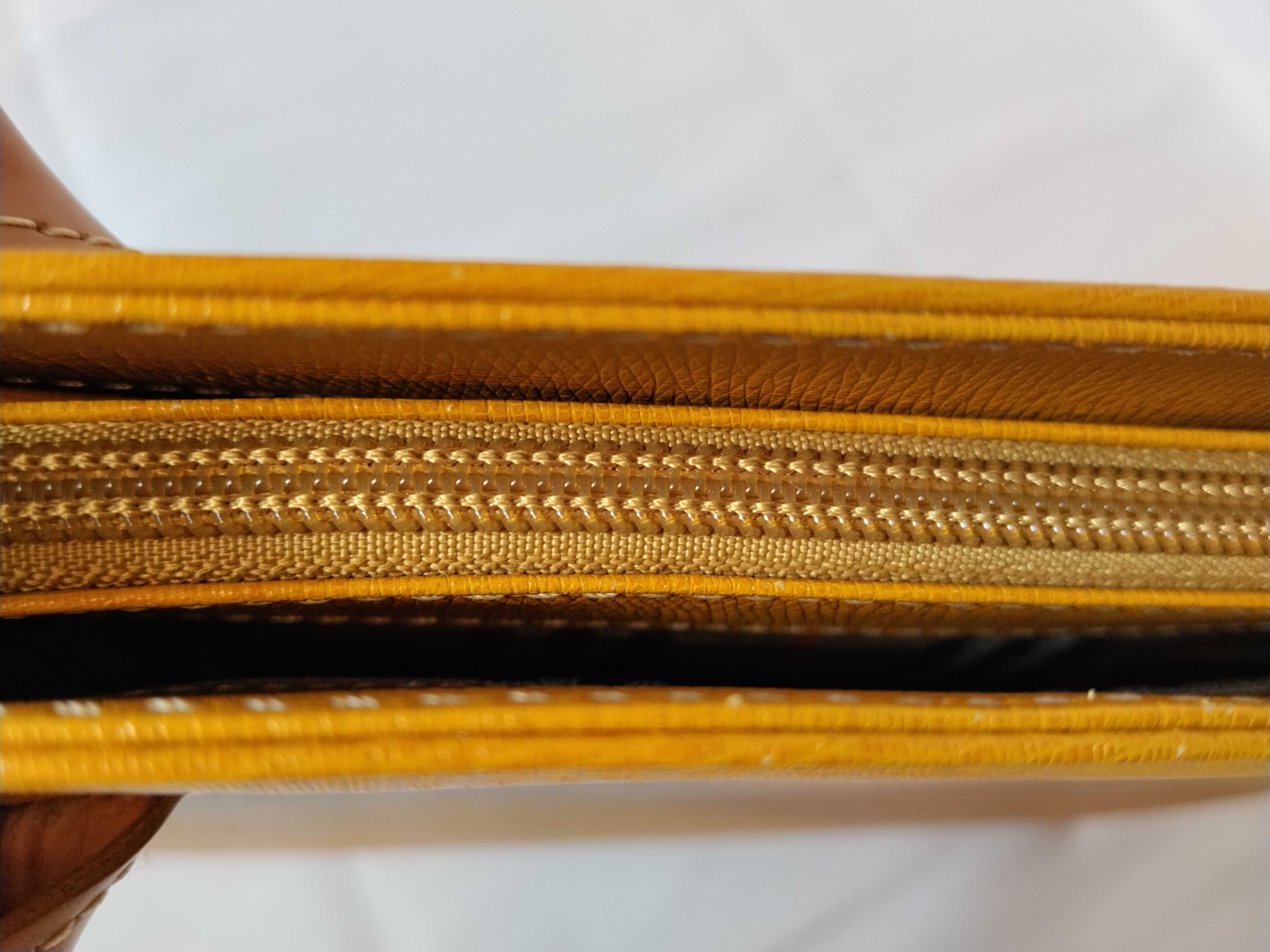 Leather Handbag with Checkered Interior — view 6