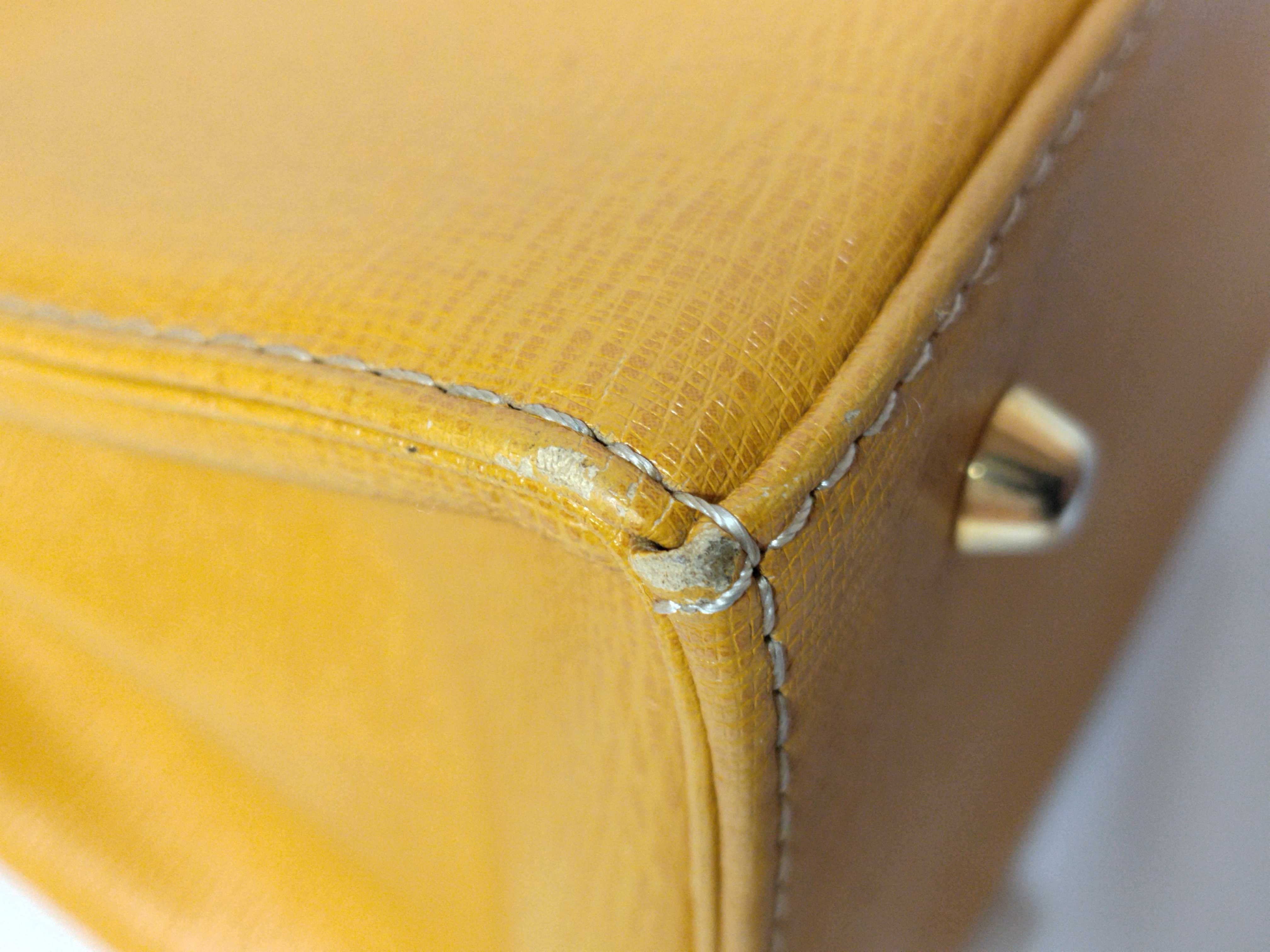 Leather Handbag with Checkered Interior — view 7