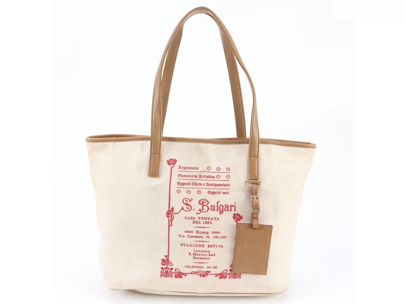 Collezione Leather Canvas Tote Bag