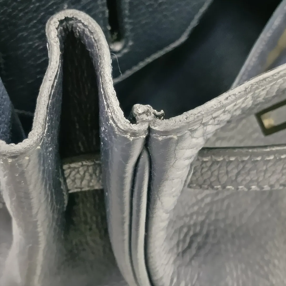[Individually packaged] Hermes Birkin 35 Letournée Taurillon Clemence Navy Matte Silver Hardware E: 2001 — view 12