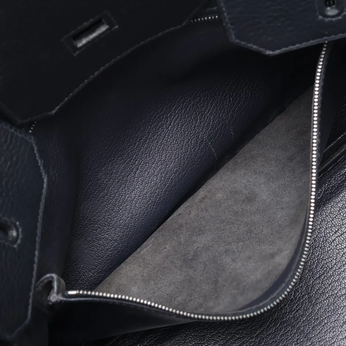 [Individually packaged] Hermes Birkin 35 Letournée Taurillon Clemence Navy Matte Silver Hardware E: 2001 — view 8