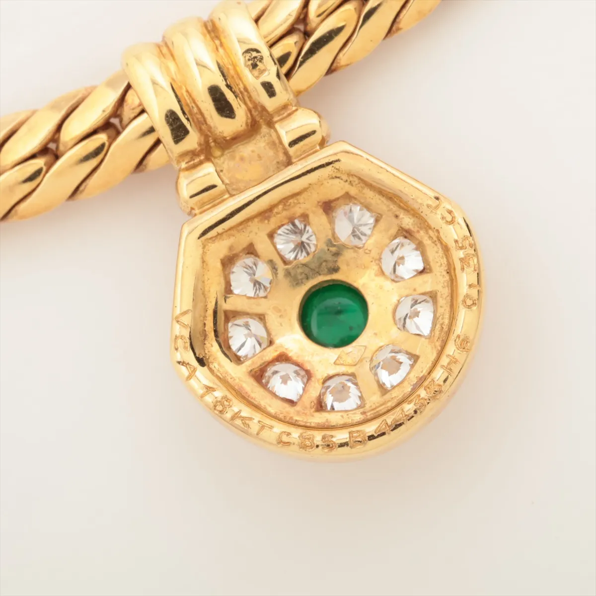 Emerald Diamond Necklace 18Kt(YG) 28.0g 0.35 C85BB4433H6 Emerald — view 4