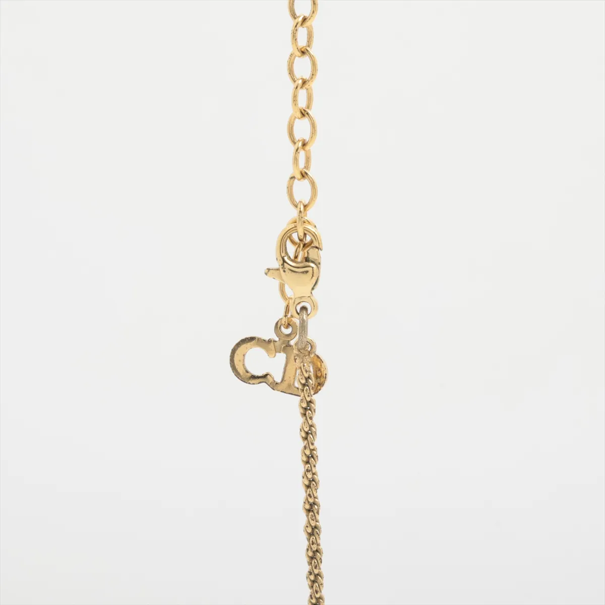 Leaf Necklace, GP x Rhinestone, Gold x Multicolor, — view 3