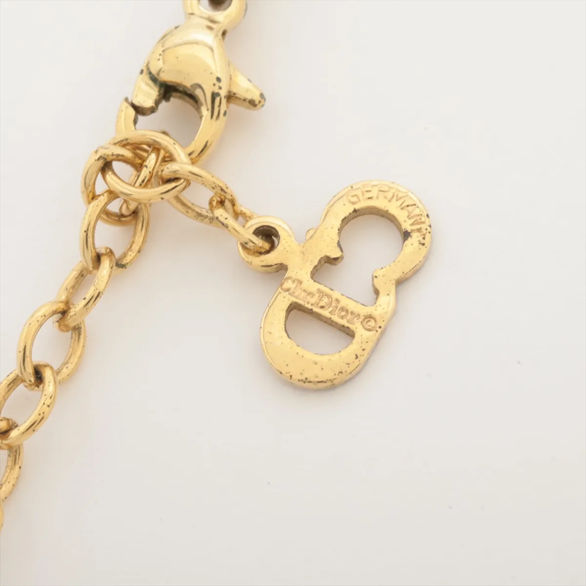Leaf Necklace, GP x Rhinestone, Gold x Multicolor, — view 4