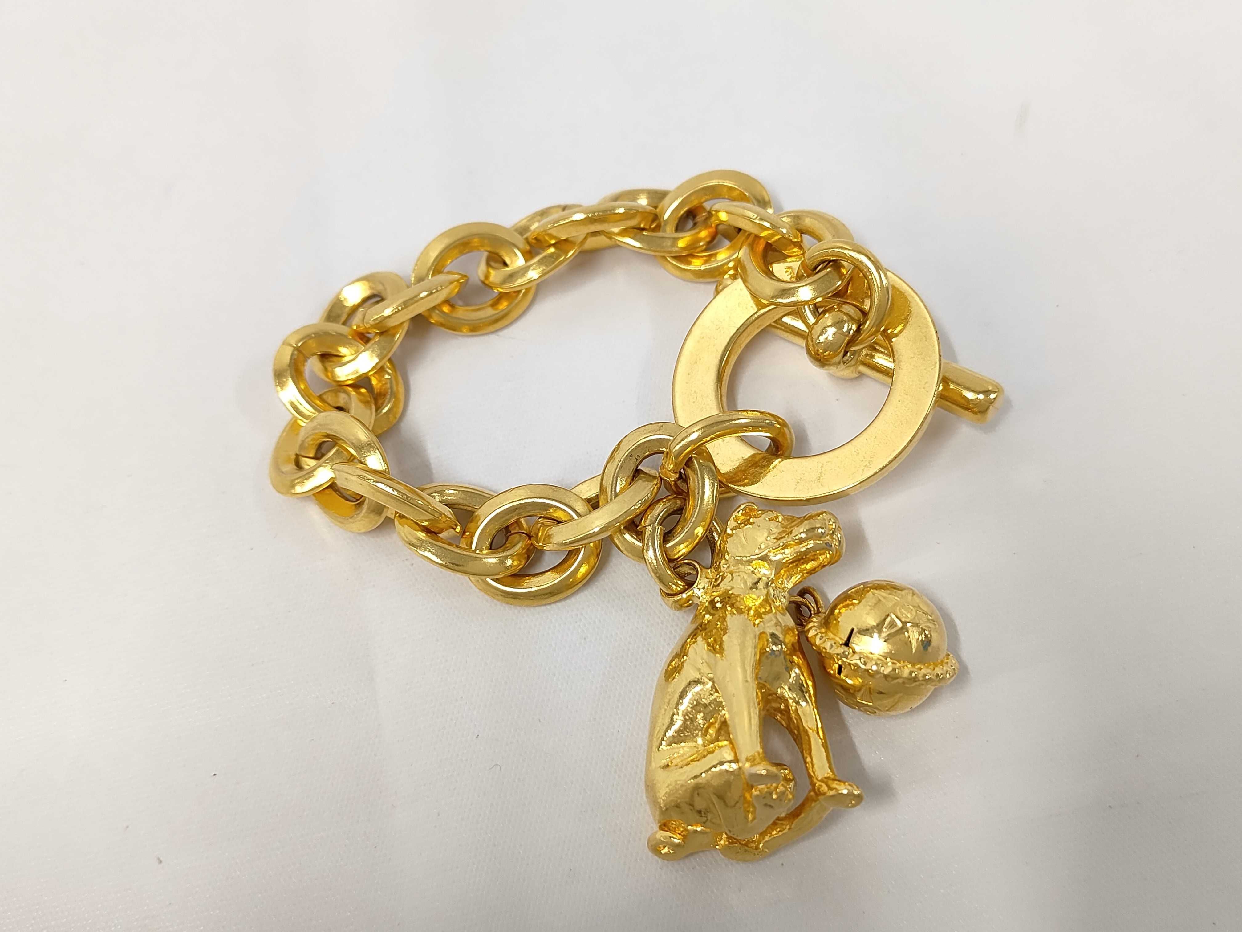bracelet, circle star ball, dog motif bracelet/bangle — view 2
