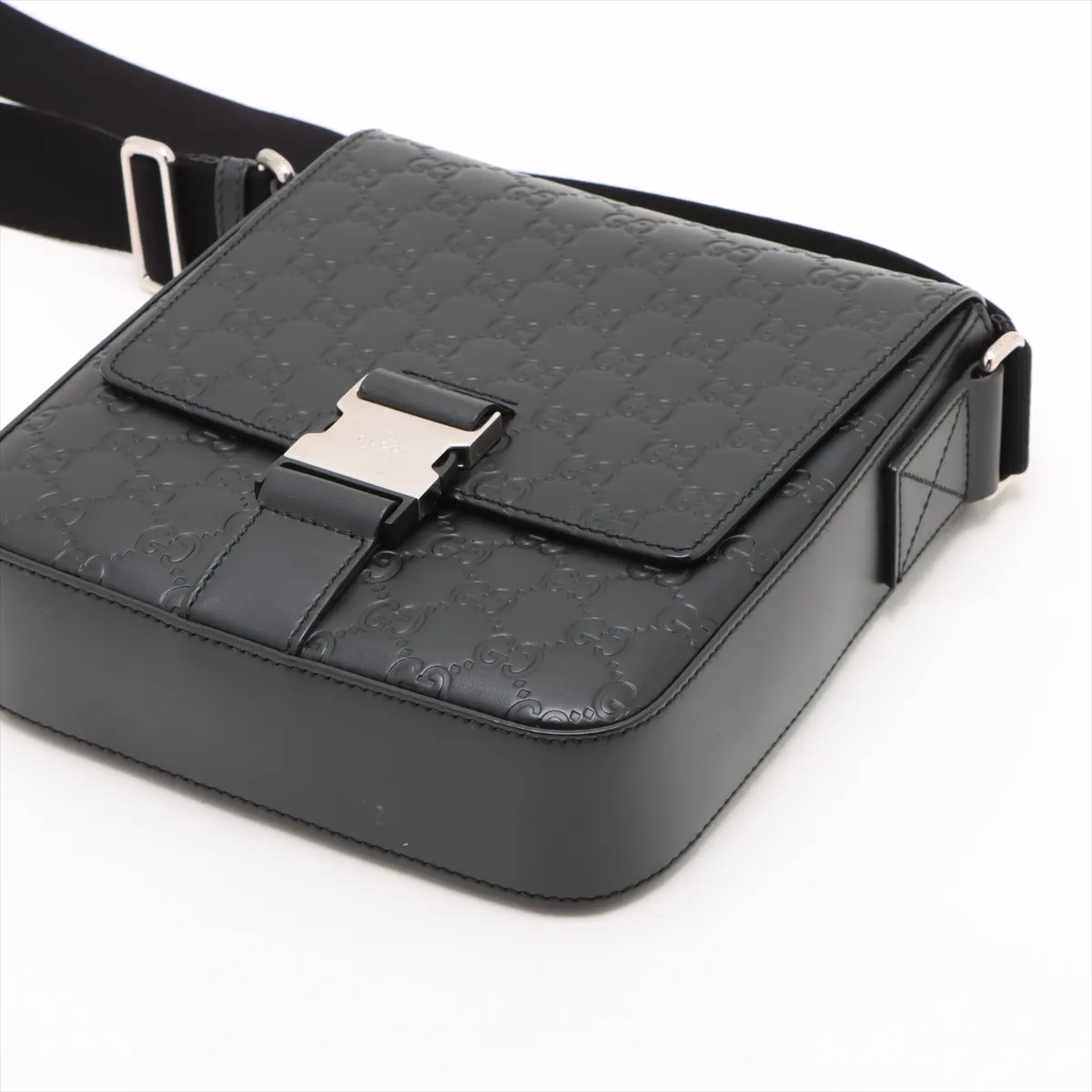 Guccisima leather shoulder bag black 473877 — view 3