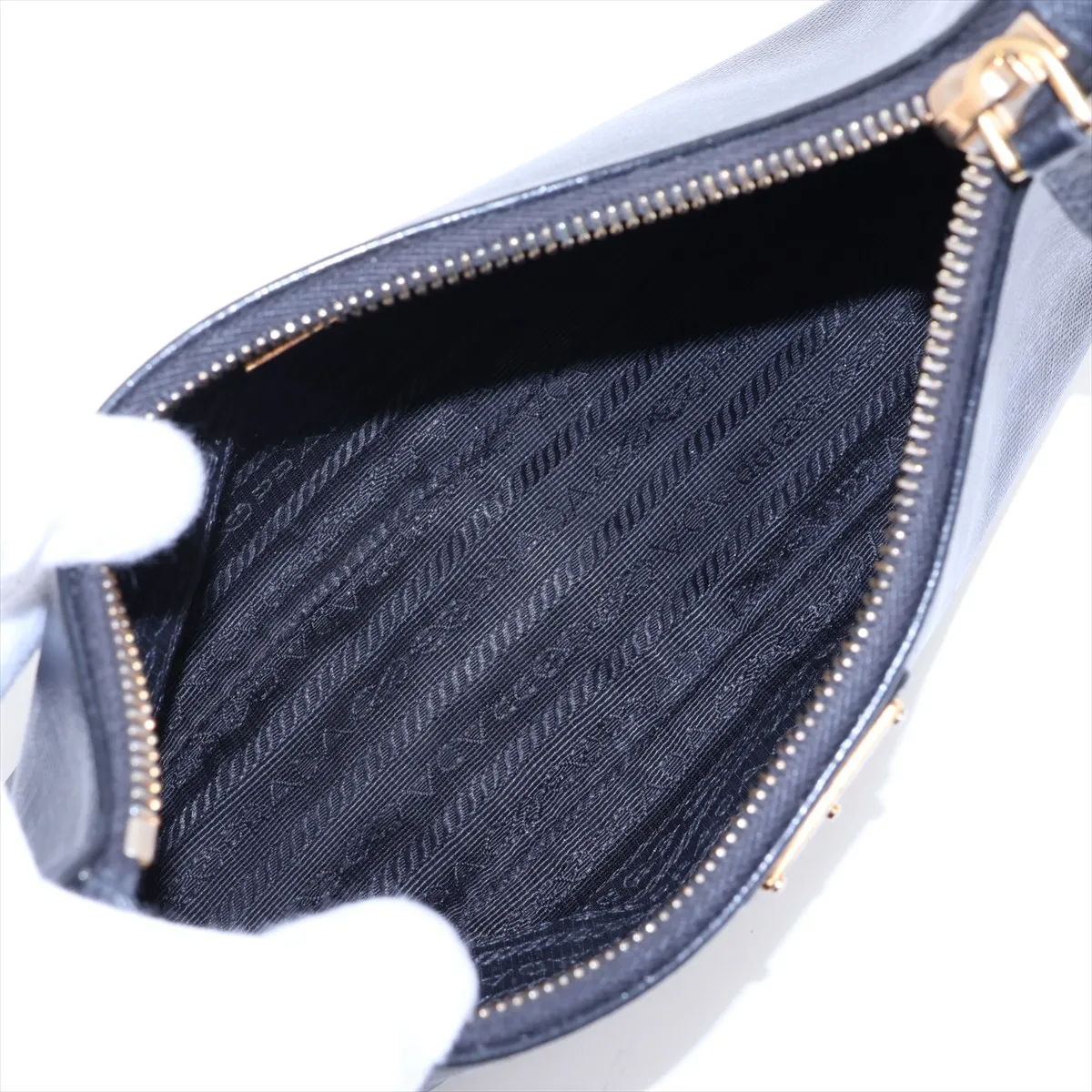 Saffiano Re-Edition Leather 2-Way Shoulder Bag, Black — view 6