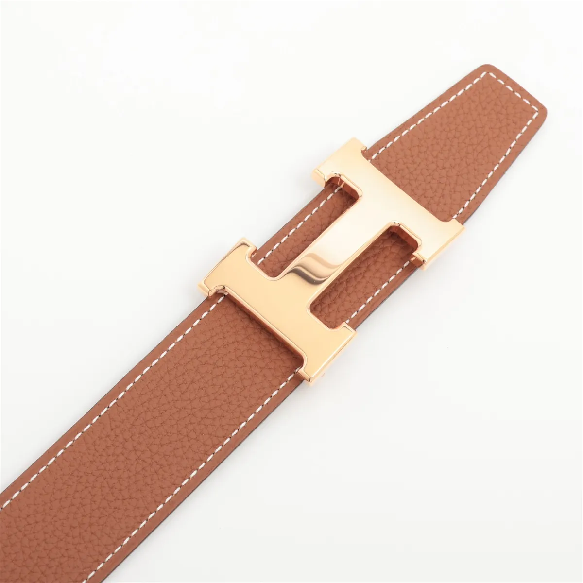 H Belt W:2024 Belt 75 Leather Gold x Black — view 2