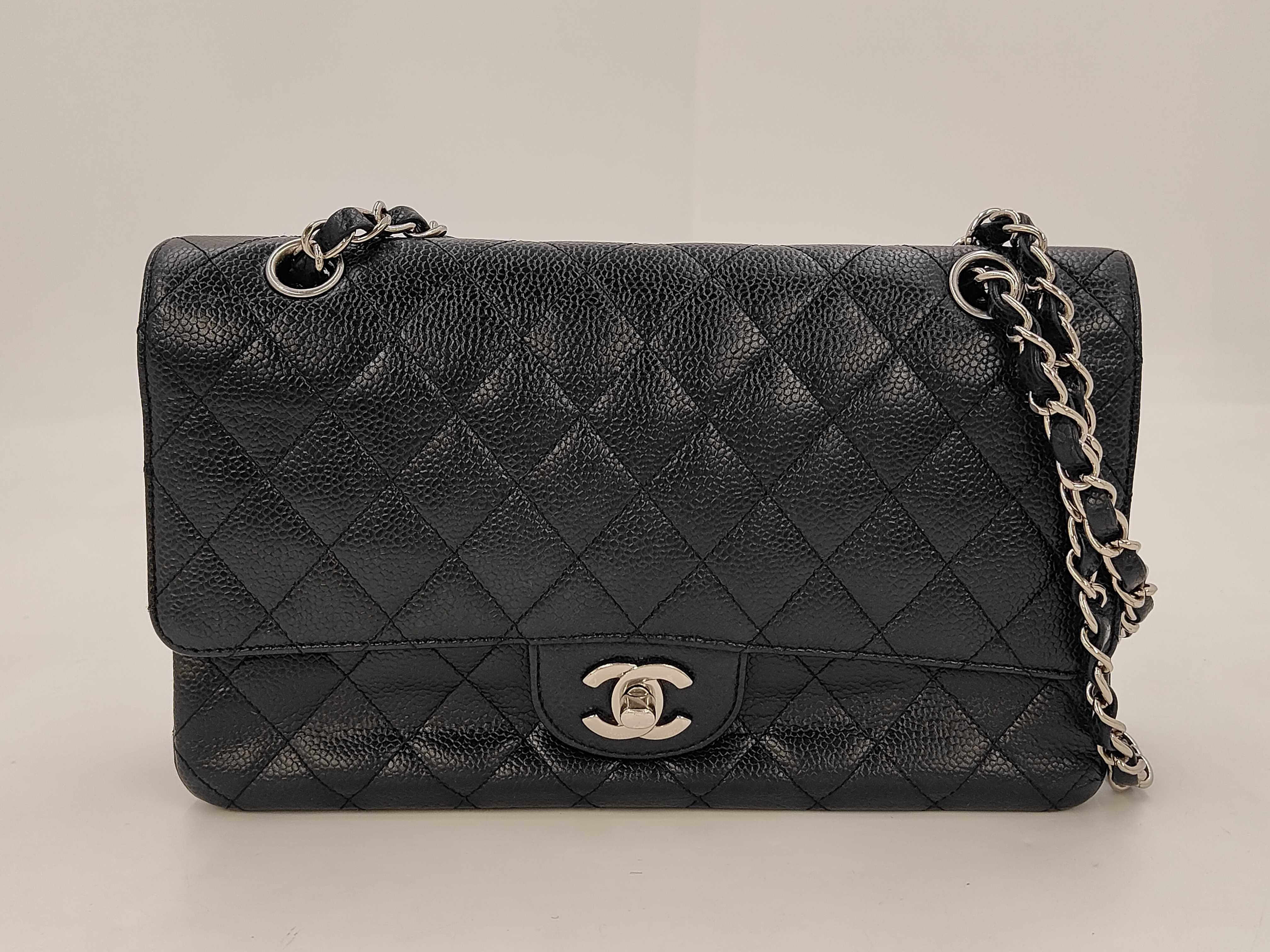 Matelassé Chain Shoulder Bag, Caviar Leather, with original seal, serial number 13-series, 13826660, Black Shoulder Bag