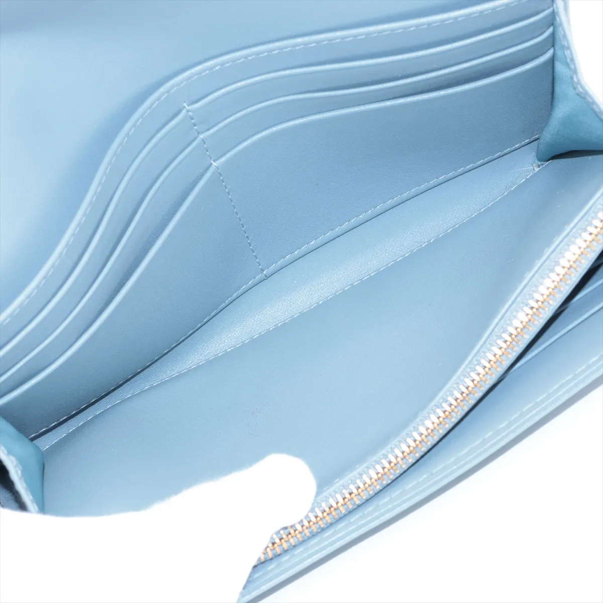 Canage Caro Leather Long Wallet Light Blue — view 5