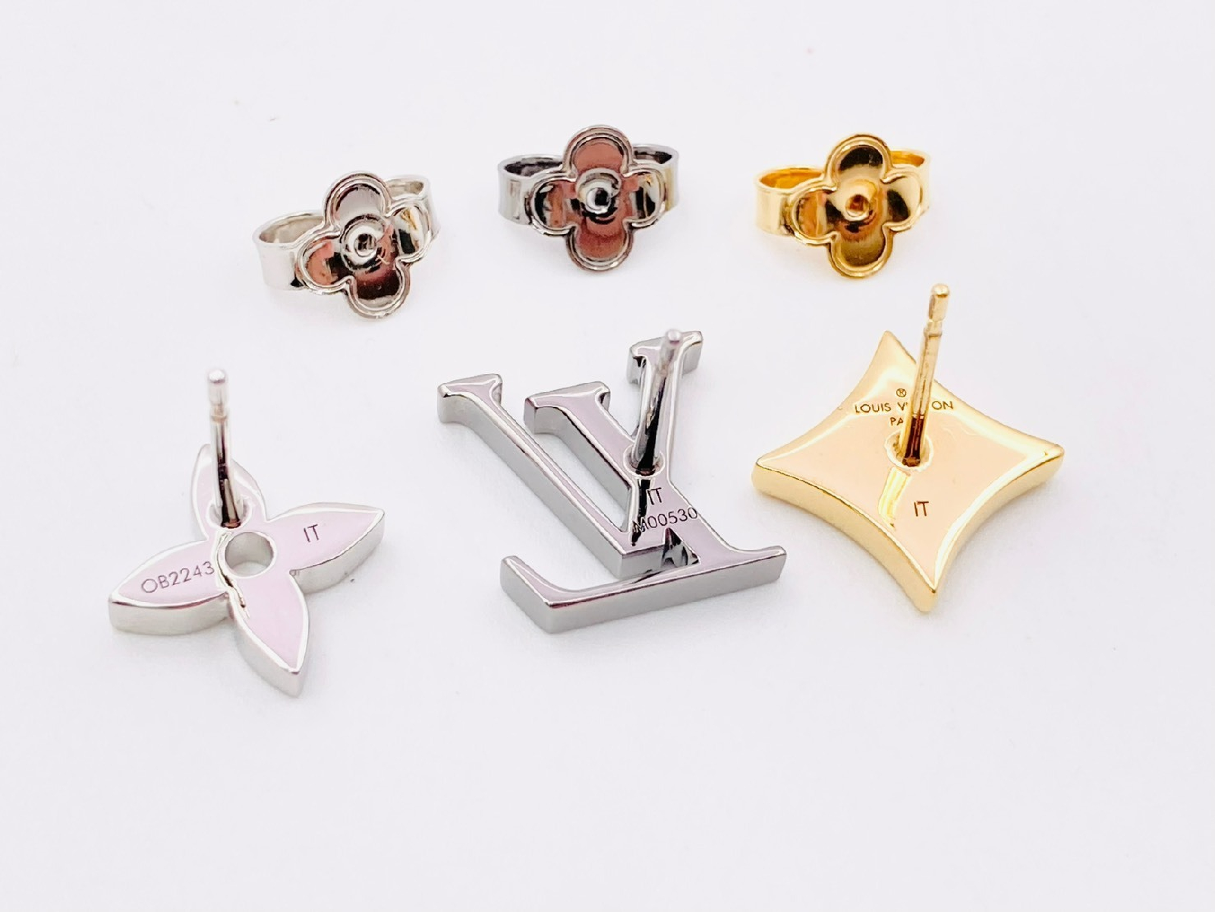 M00530 Boucles LV Instinct Earrings 3-piece set Gold x Silver OB2243 Earrings — view 3