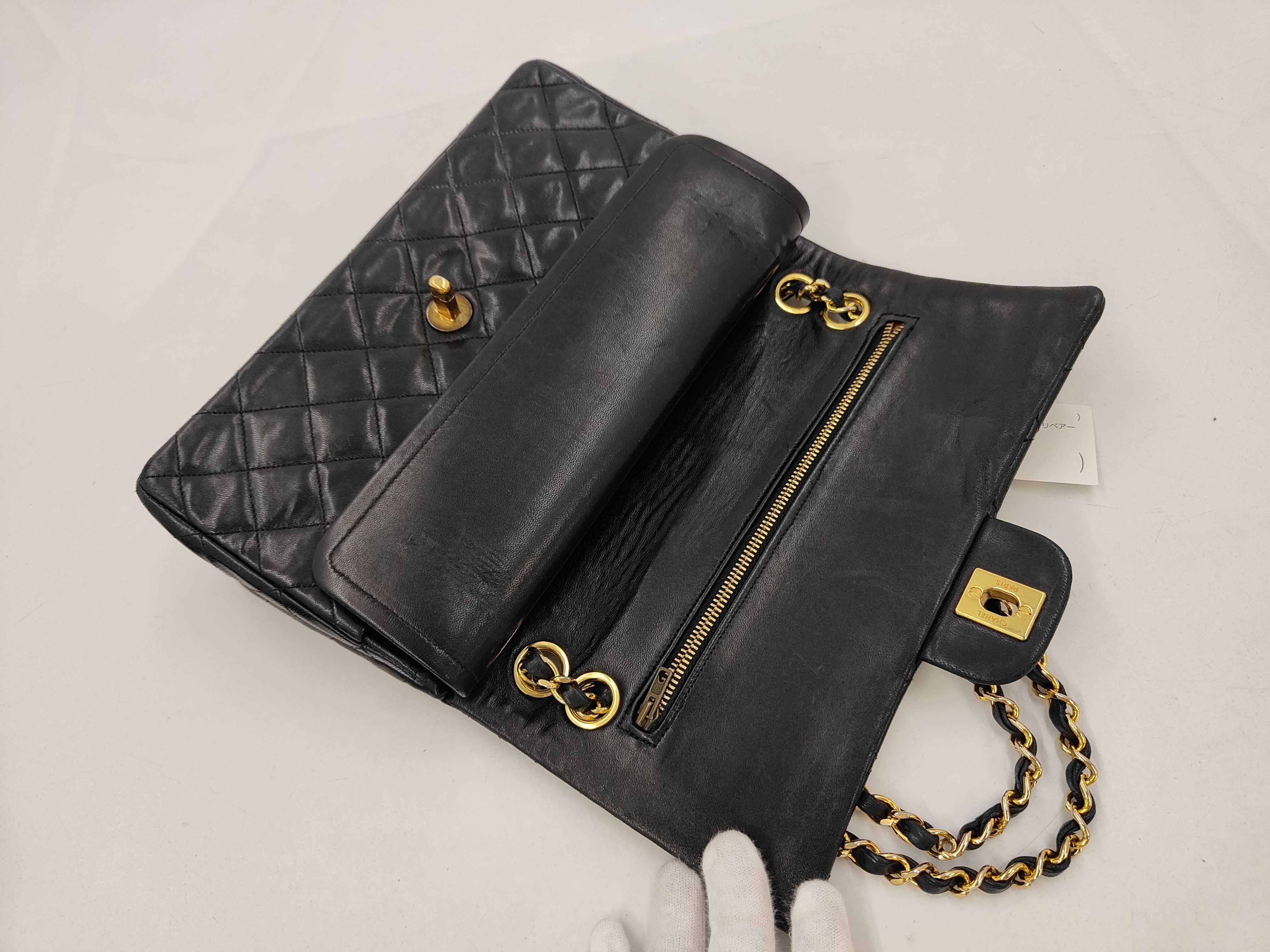 Lambskin Matelassé Double Flap Shoulder Bag — view 8