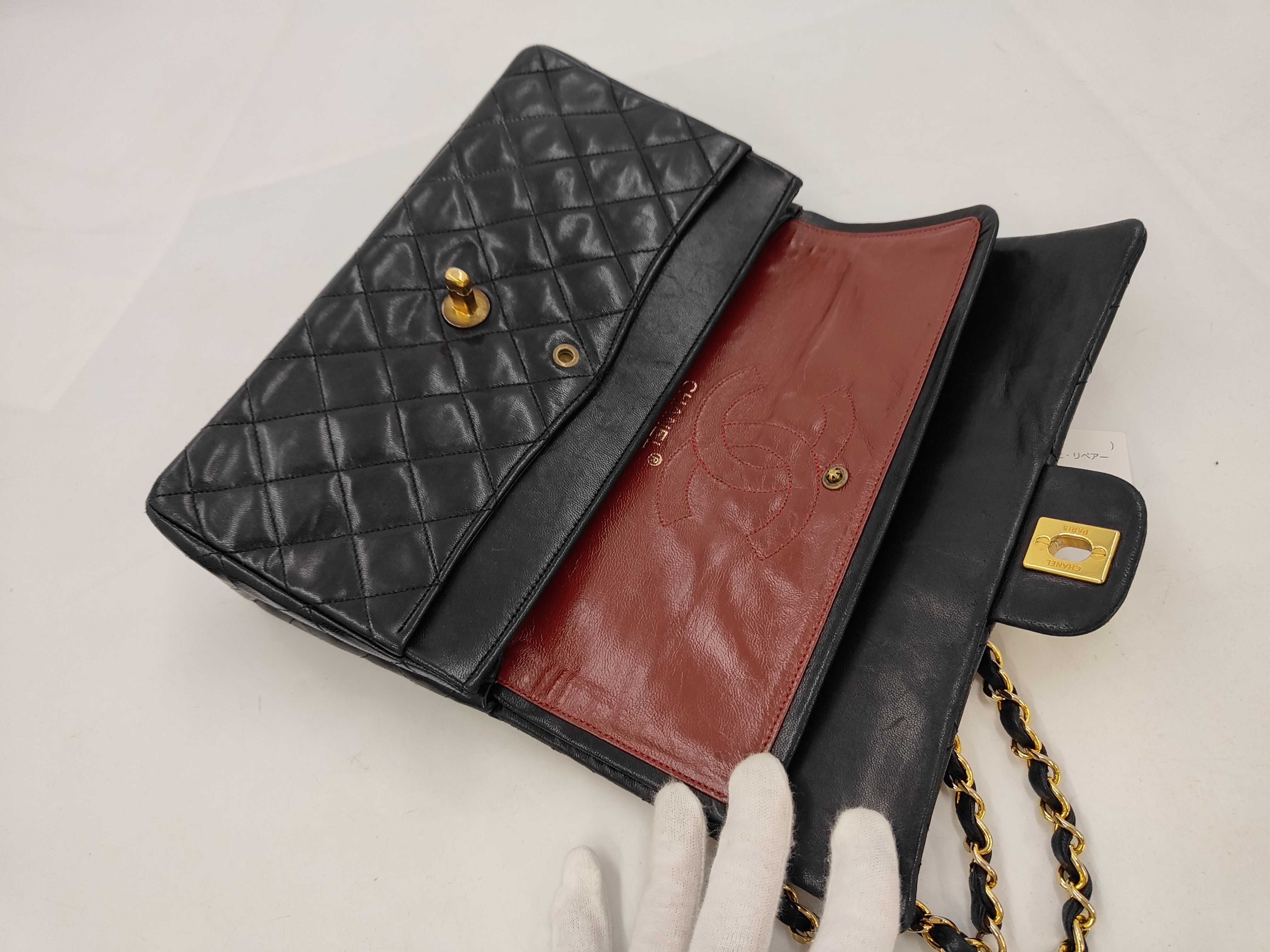 Lambskin Matelassé Double Flap Shoulder Bag — view 9