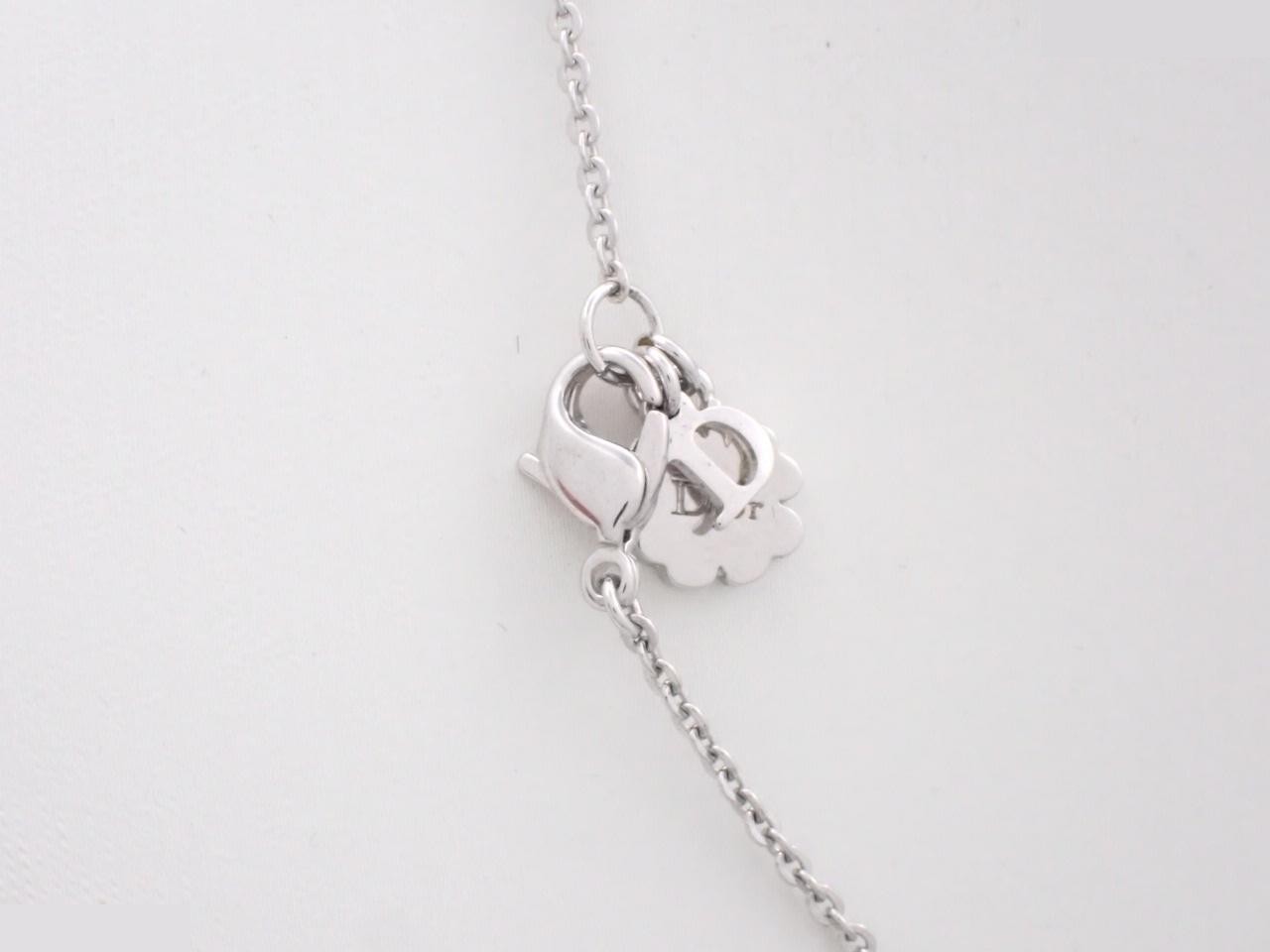 necklace, silver, rhinestones, chain approximately 46cm — view 2
