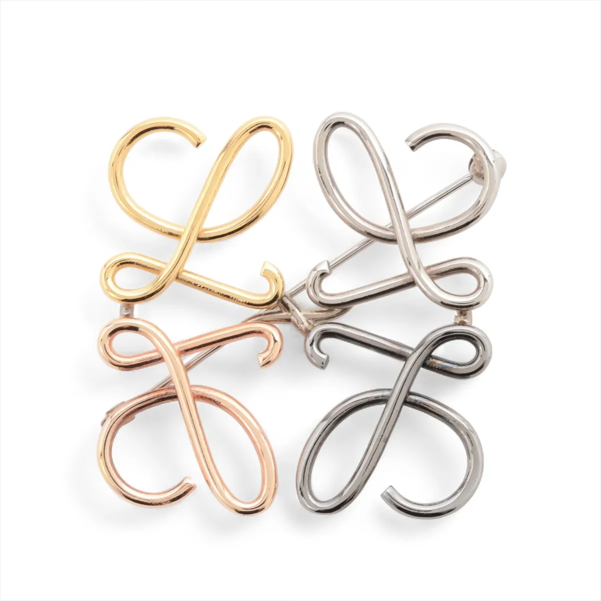 Anagram Brooch GP Silver x Gold