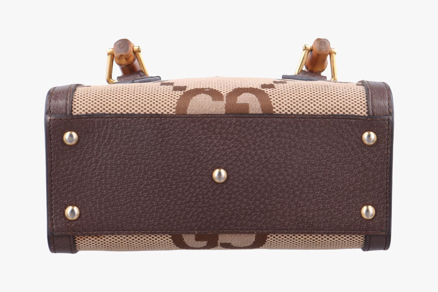 Diana Jumbo GG Mini Canvas x Leather Brown — view 3
