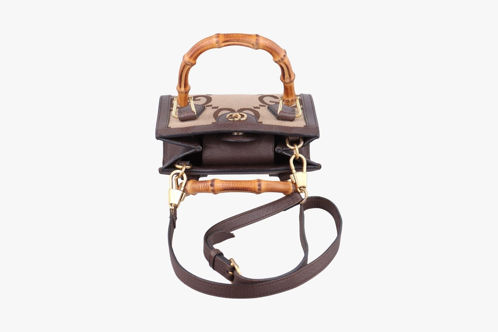 Diana Jumbo GG Mini Canvas x Leather Brown — view 5