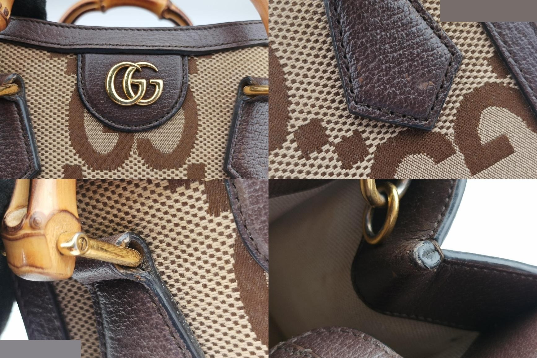 Diana Jumbo GG Mini Canvas x Leather Brown — view 9