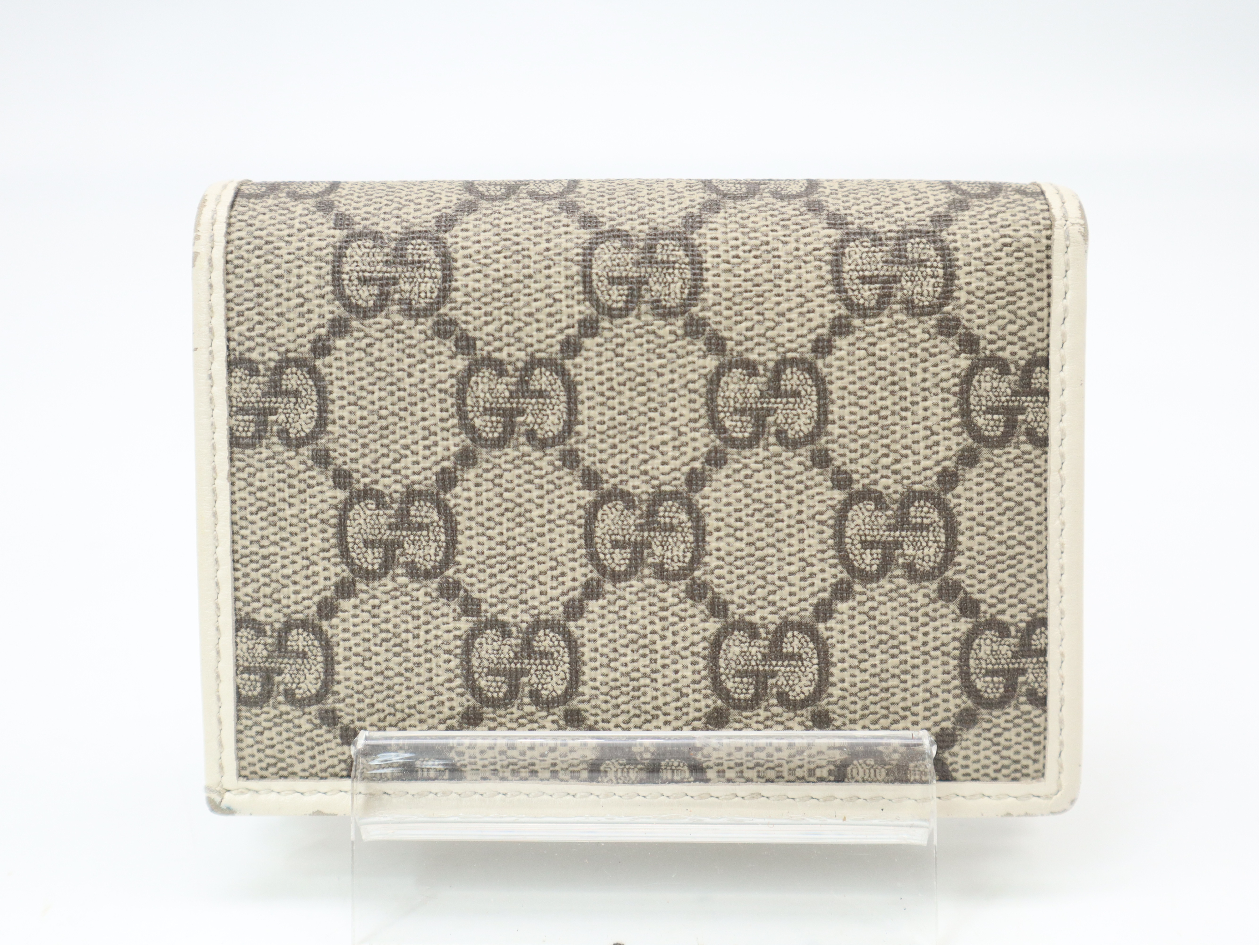 621887 Horsebit 1955 Compact Wallet, GG Supreme Canvas x Leather, Beige/Brown, with Box and Dust Bag. — view 2