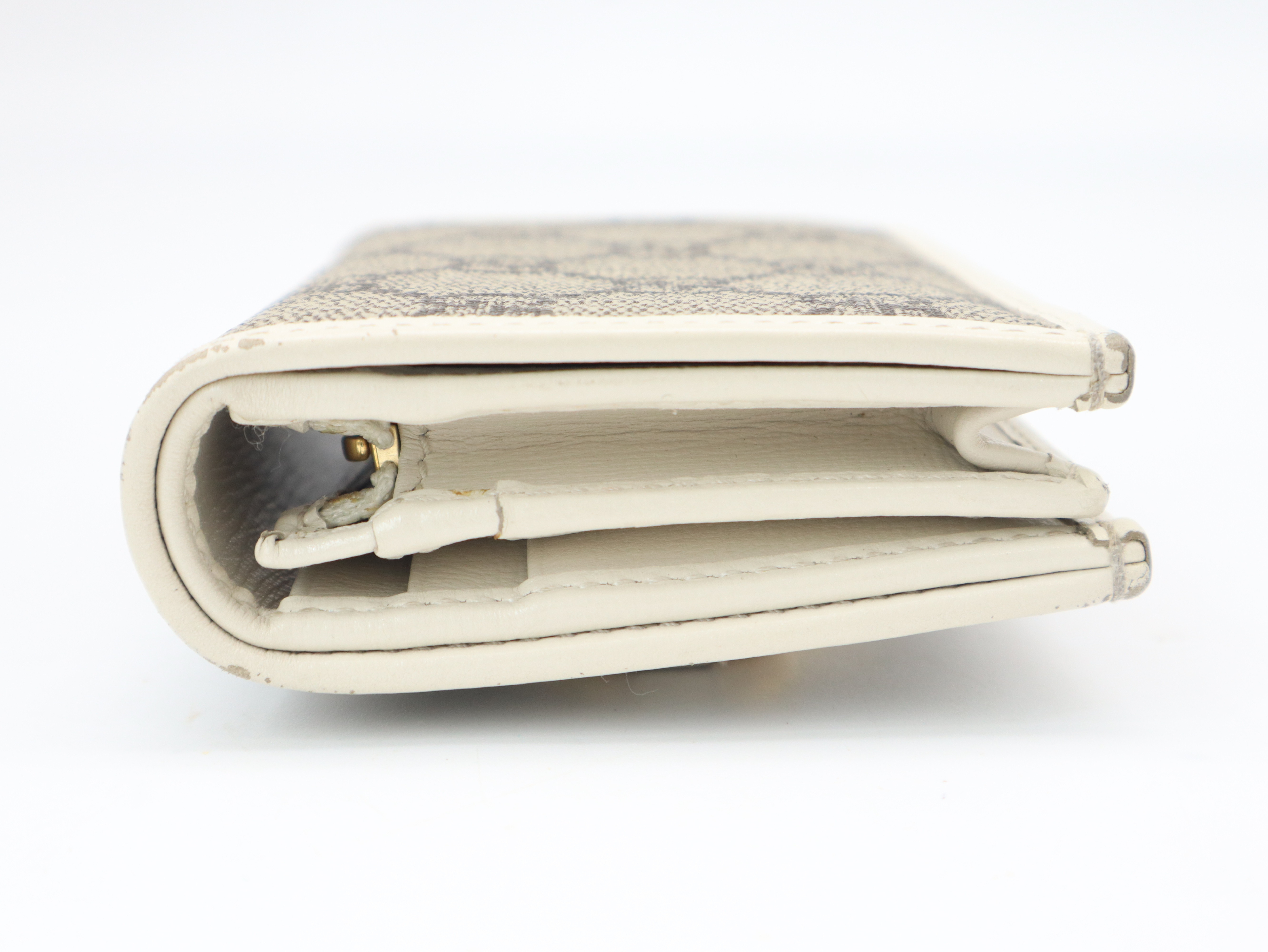 621887 Horsebit 1955 Compact Wallet, GG Supreme Canvas x Leather, Beige/Brown, with Box and Dust Bag. — view 6
