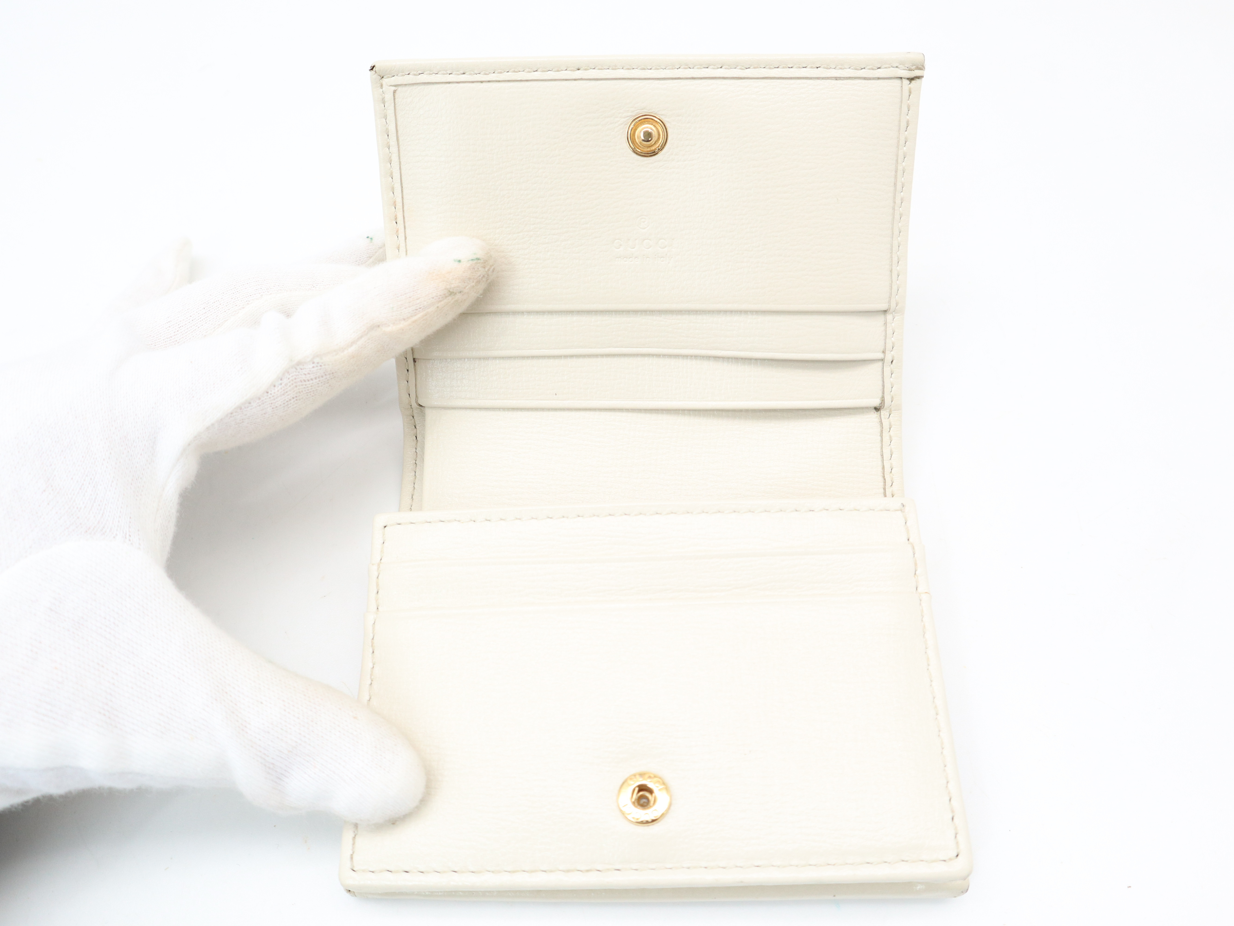 621887 Horsebit 1955 Compact Wallet, GG Supreme Canvas x Leather, Beige/Brown, with Box and Dust Bag. — view 9