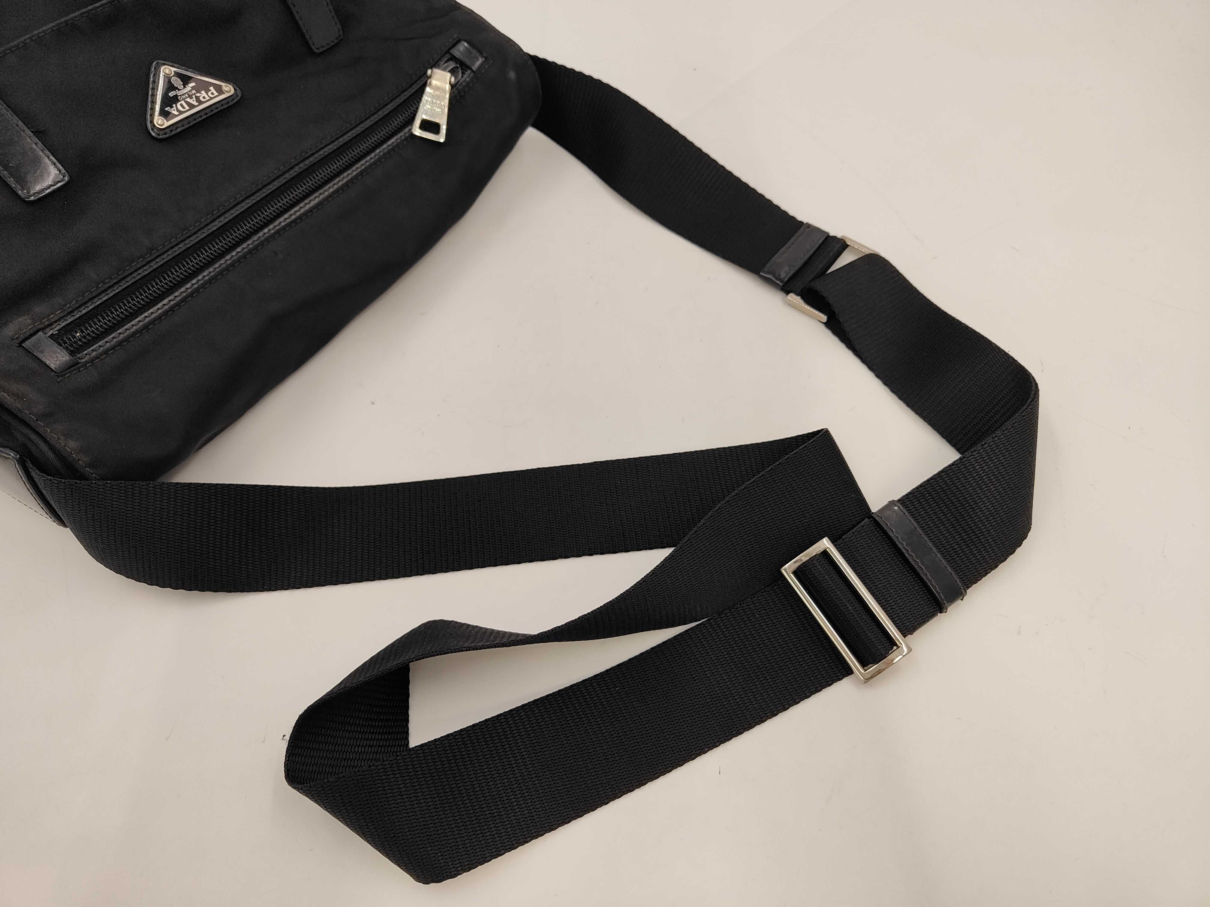 Nylon Tessuto Shoulder Bag, Black — view 5