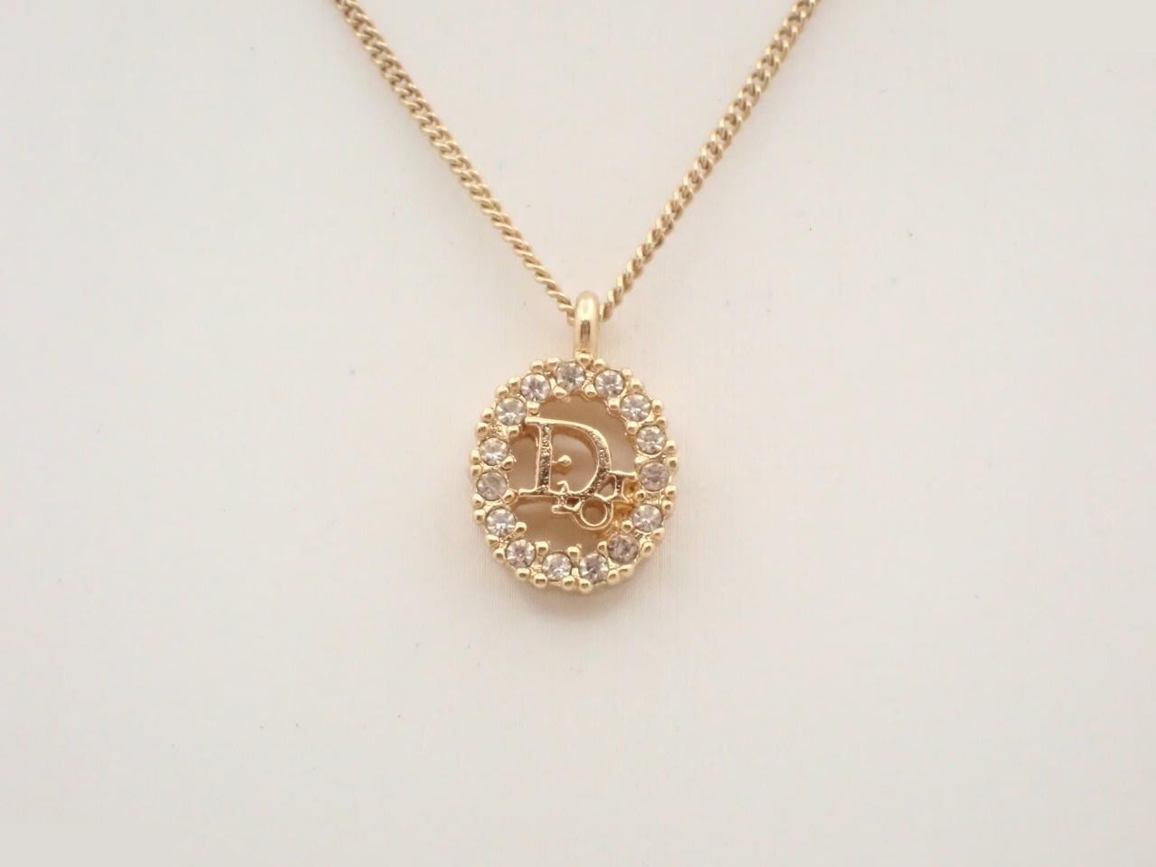 Rhinestone necklace, chain approximately 44cm