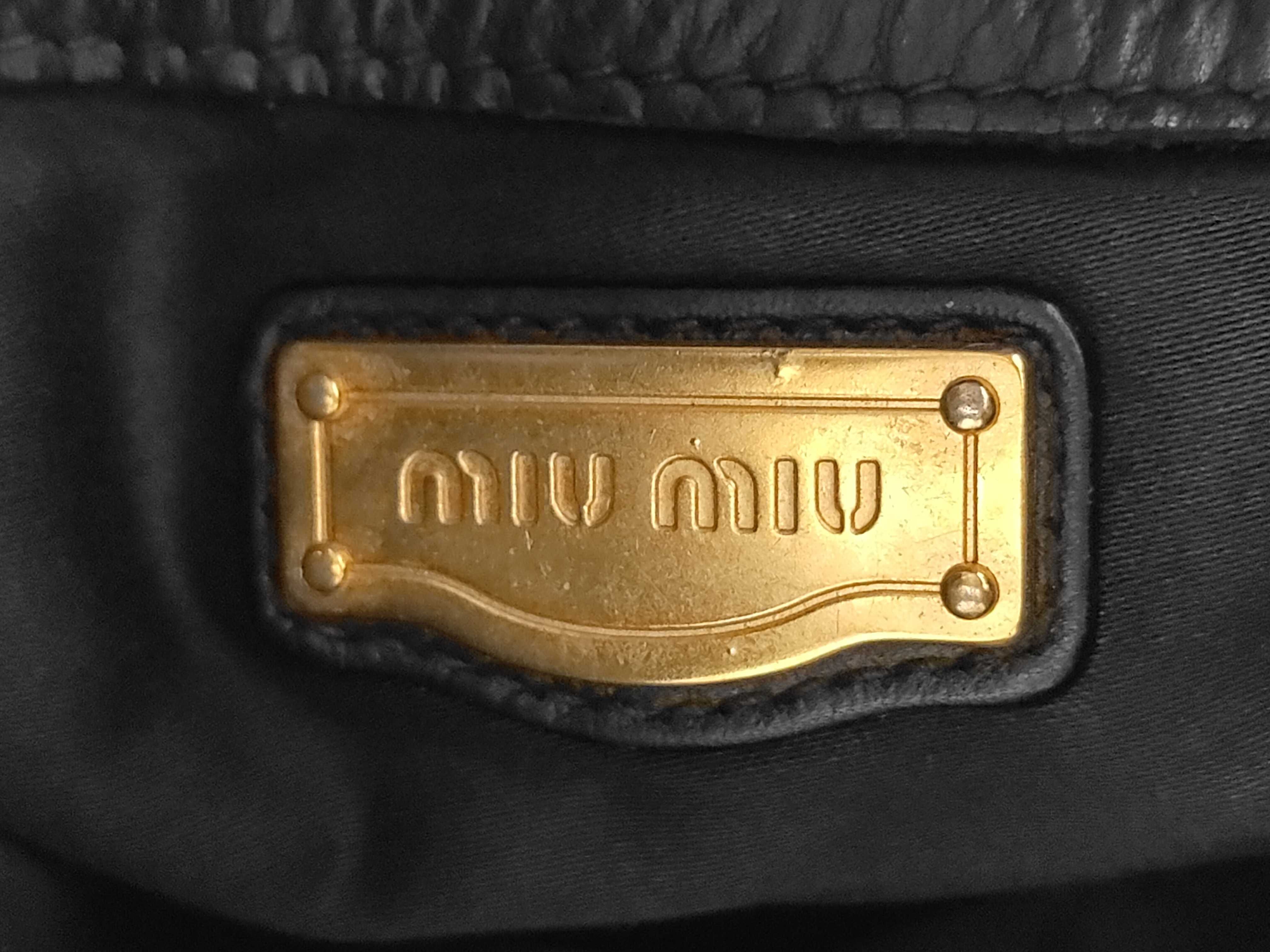Gathered Studded Leather Black One-Shoulder Bag with Shoulder Strap — view 9