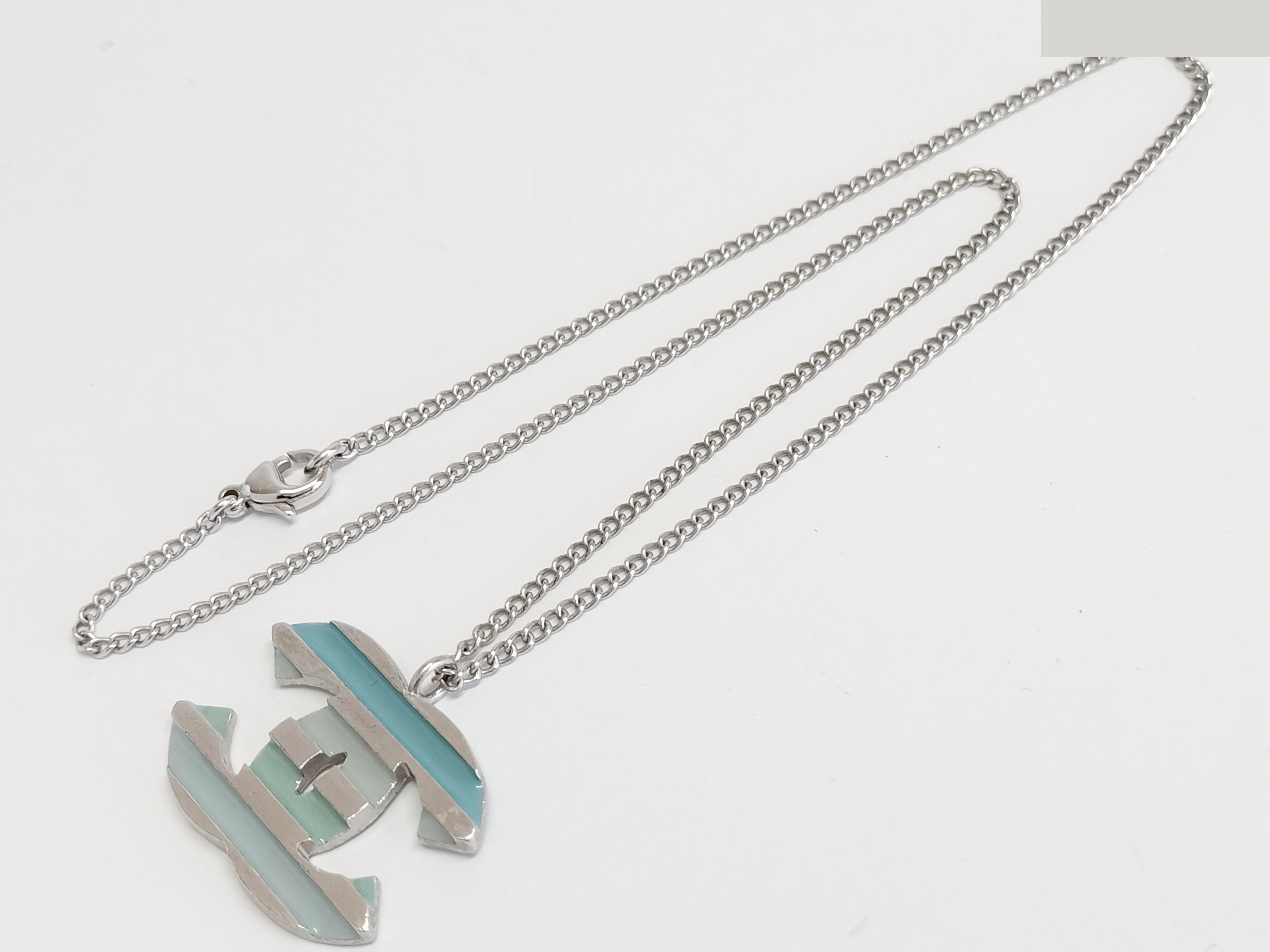 Coco Border Silver Necklace, Chain approx. 42cm — view 2