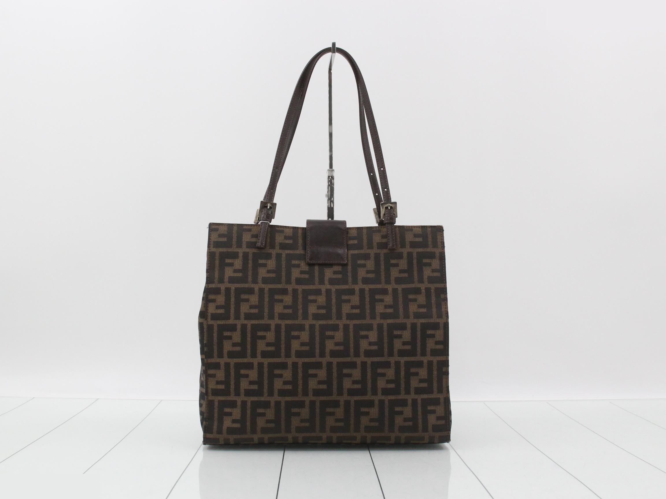 Zucca Leather Tote Bag with FF Hardware — view 2