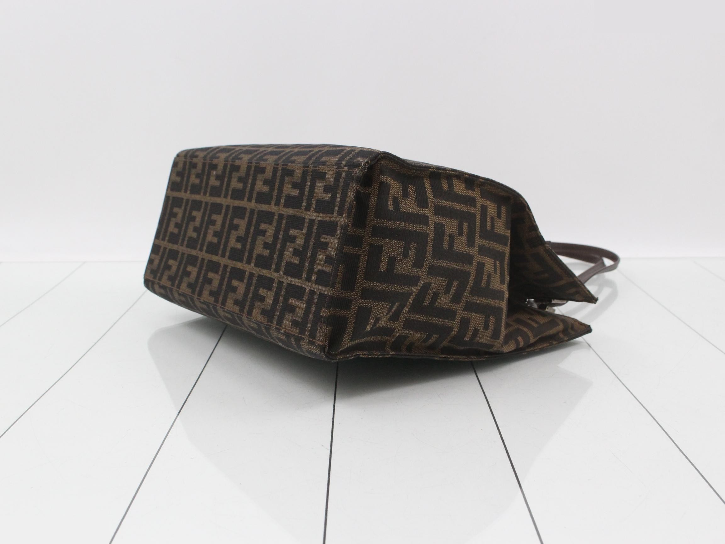 Zucca Leather Tote Bag with FF Hardware — view 6