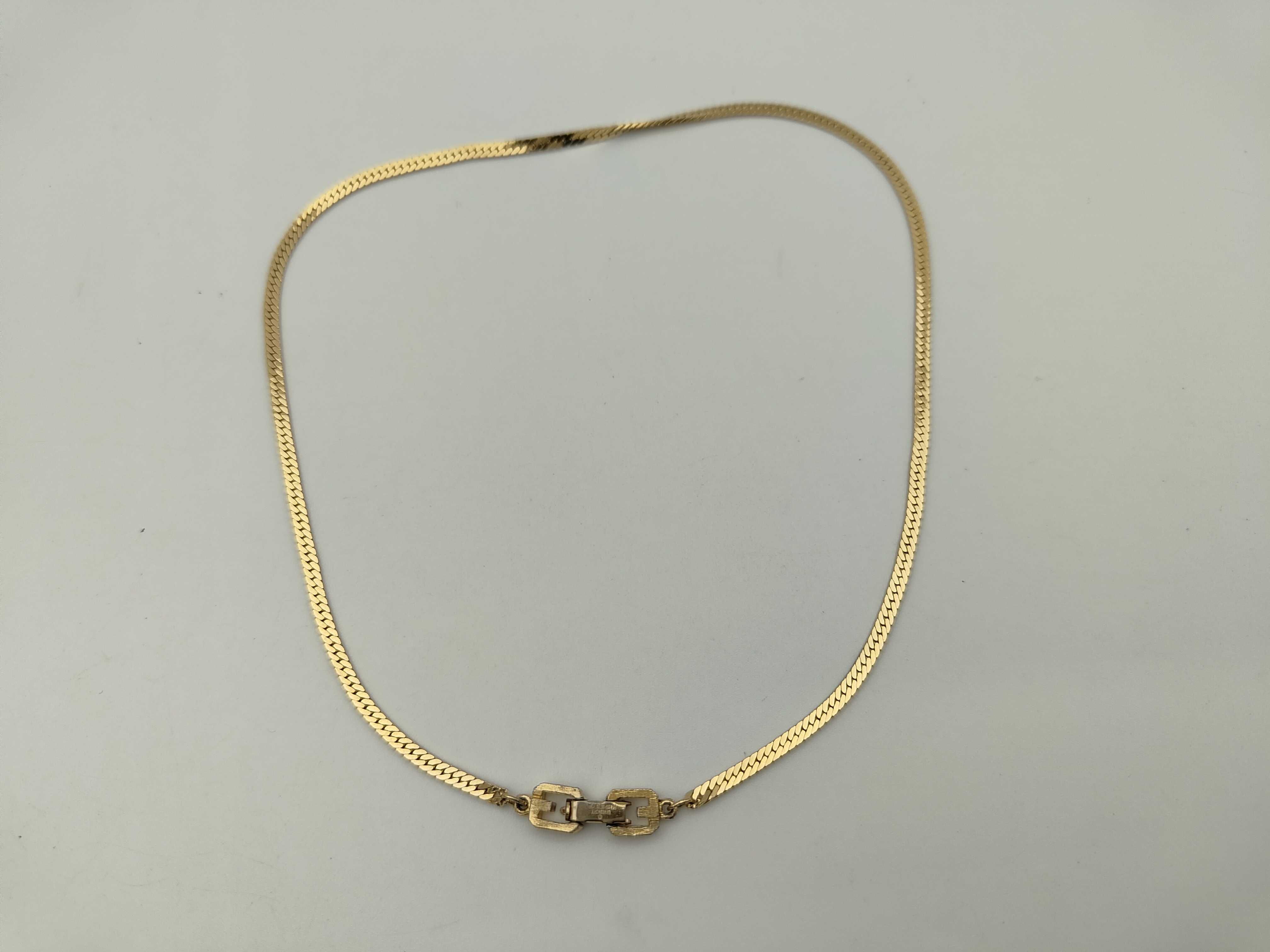 G-logo Flat Snake Chain Herringbone Chain Gold Necklace — view 2
