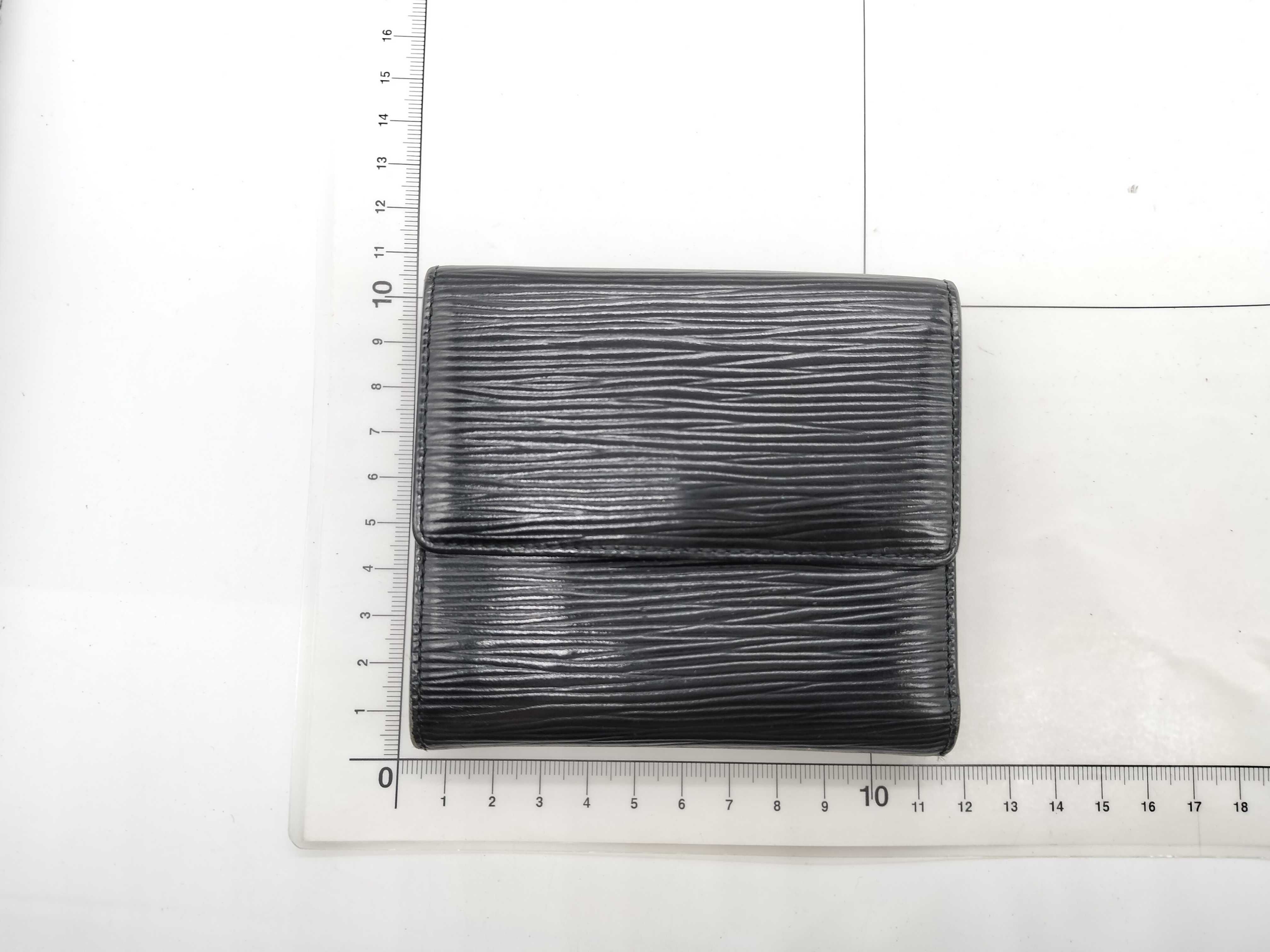Epi Leather Double Snap Closure Noir Wallet — view 2