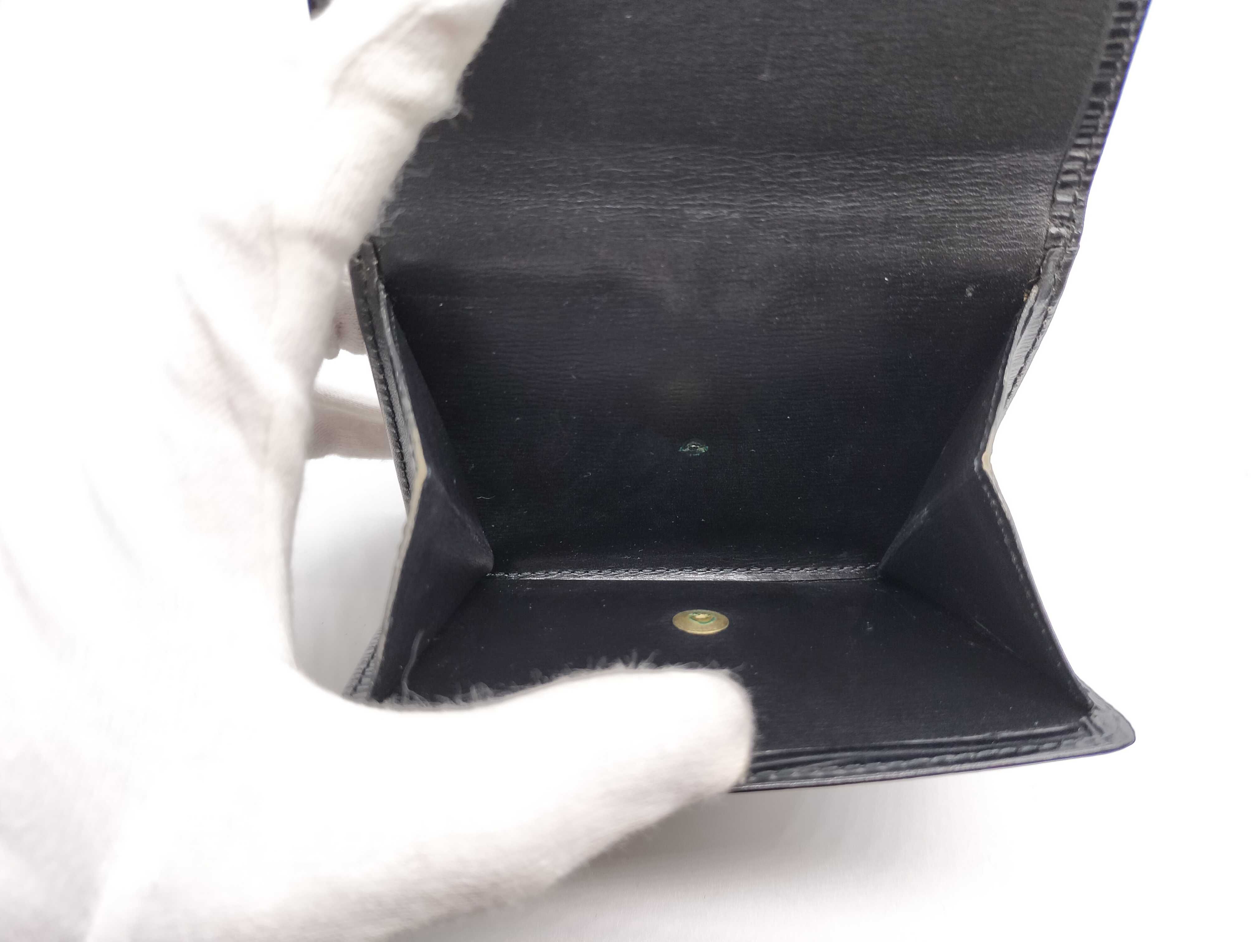 Epi Leather Double Snap Closure Noir Wallet — view 11