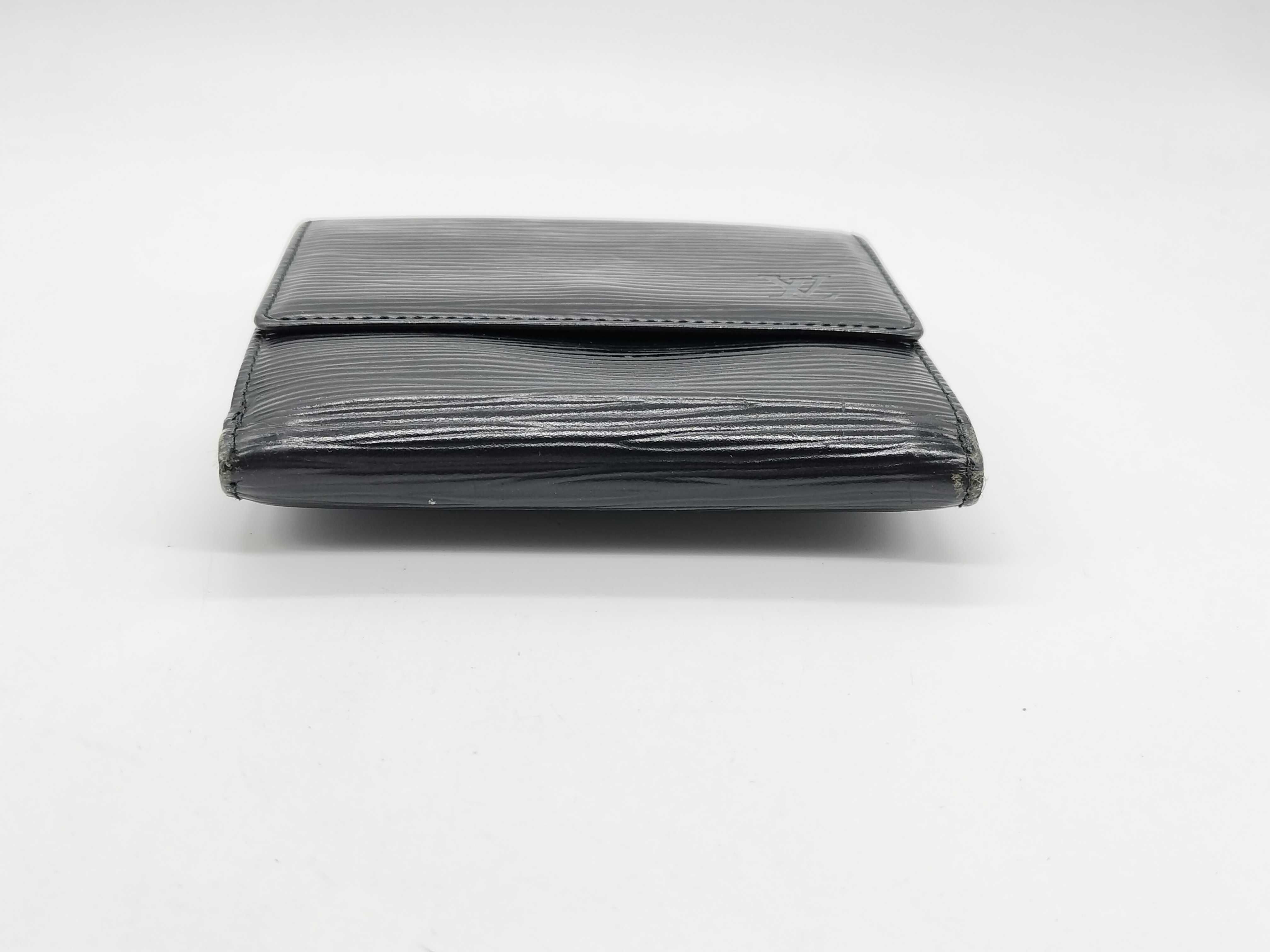 Epi Leather Double Snap Closure Noir Wallet — view 3